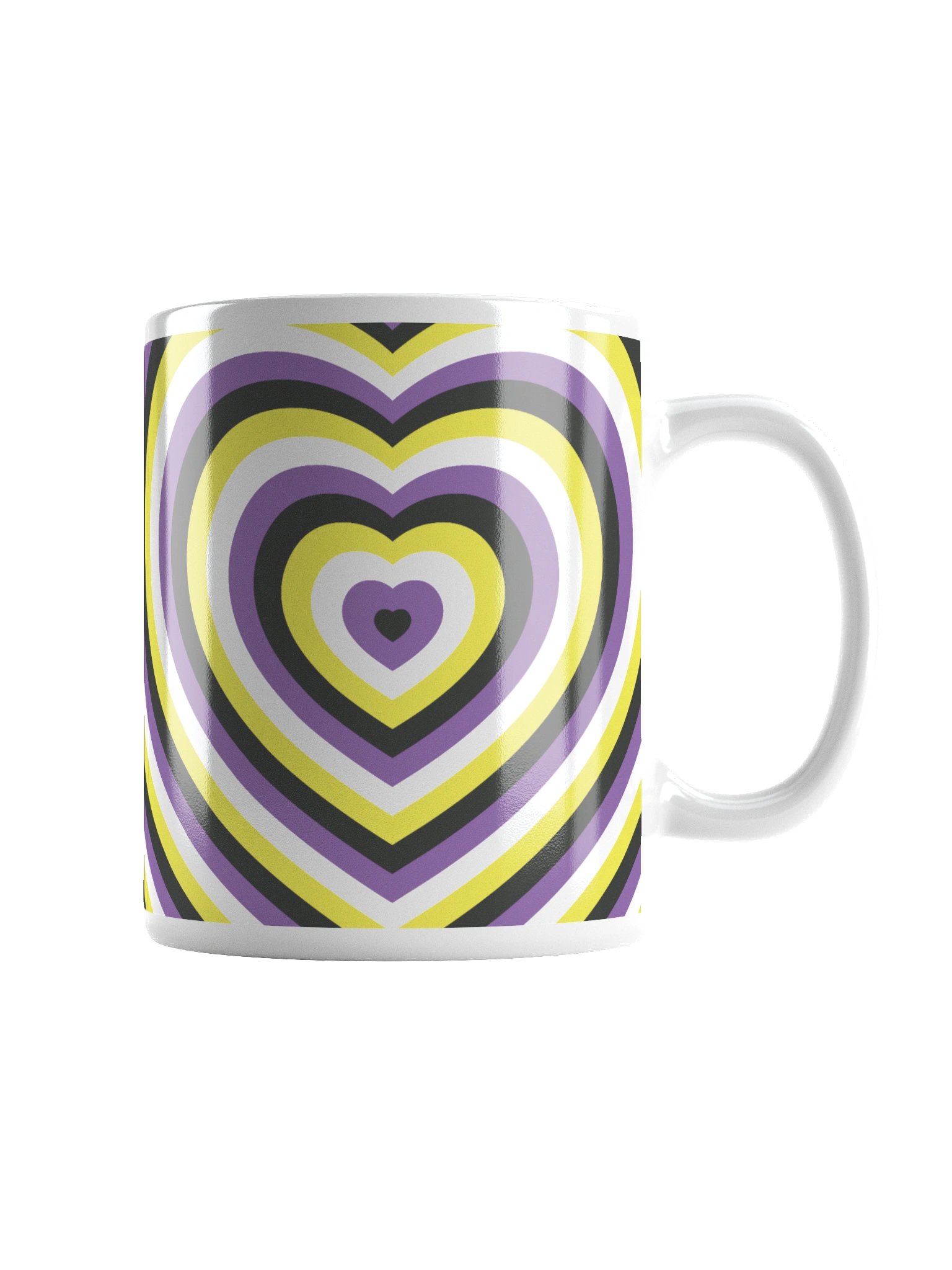 Non-binary Pride Hearts Mug (Left-handed) product image (1)