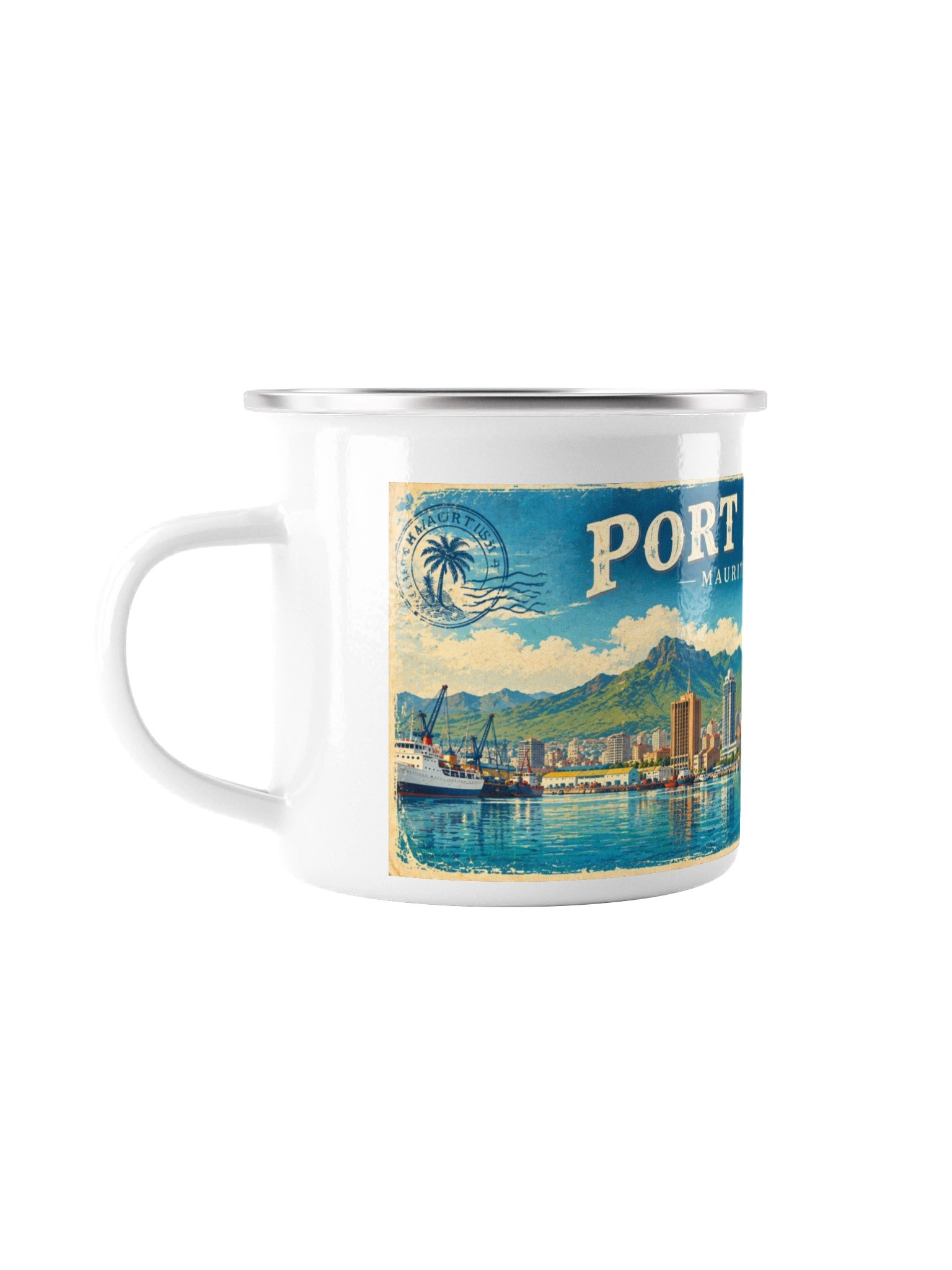 Port Louis Caudan Waterfront Enamel Mug product image (2)