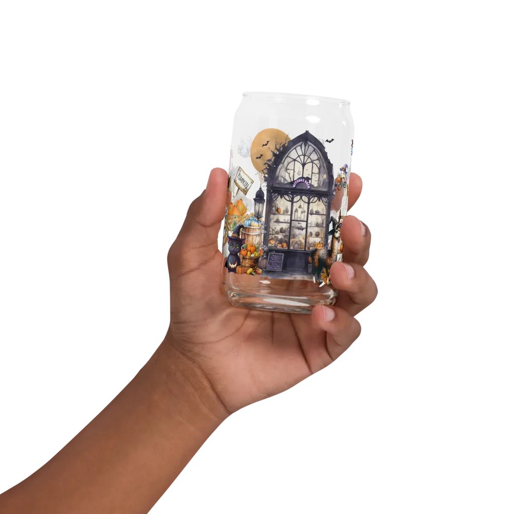Witches Brew Coven Glass Can Tumbler | 16oz Enchanted Magic Shop Design | Whimsical Drinkware product image (6)