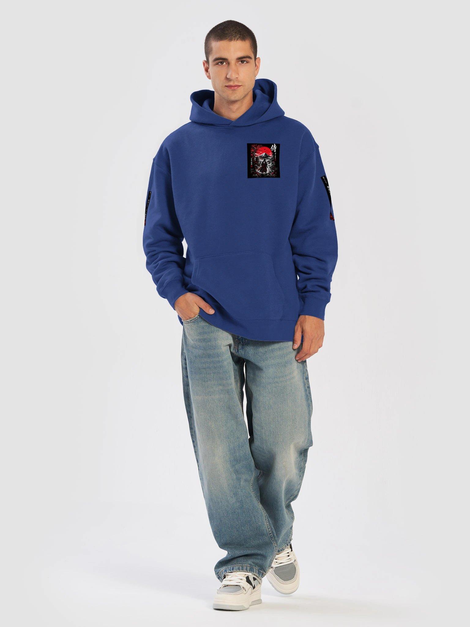Japanese Samurai Hoodie – Red Sun Mountain Graphic Streetwear Hoodie product image (43)