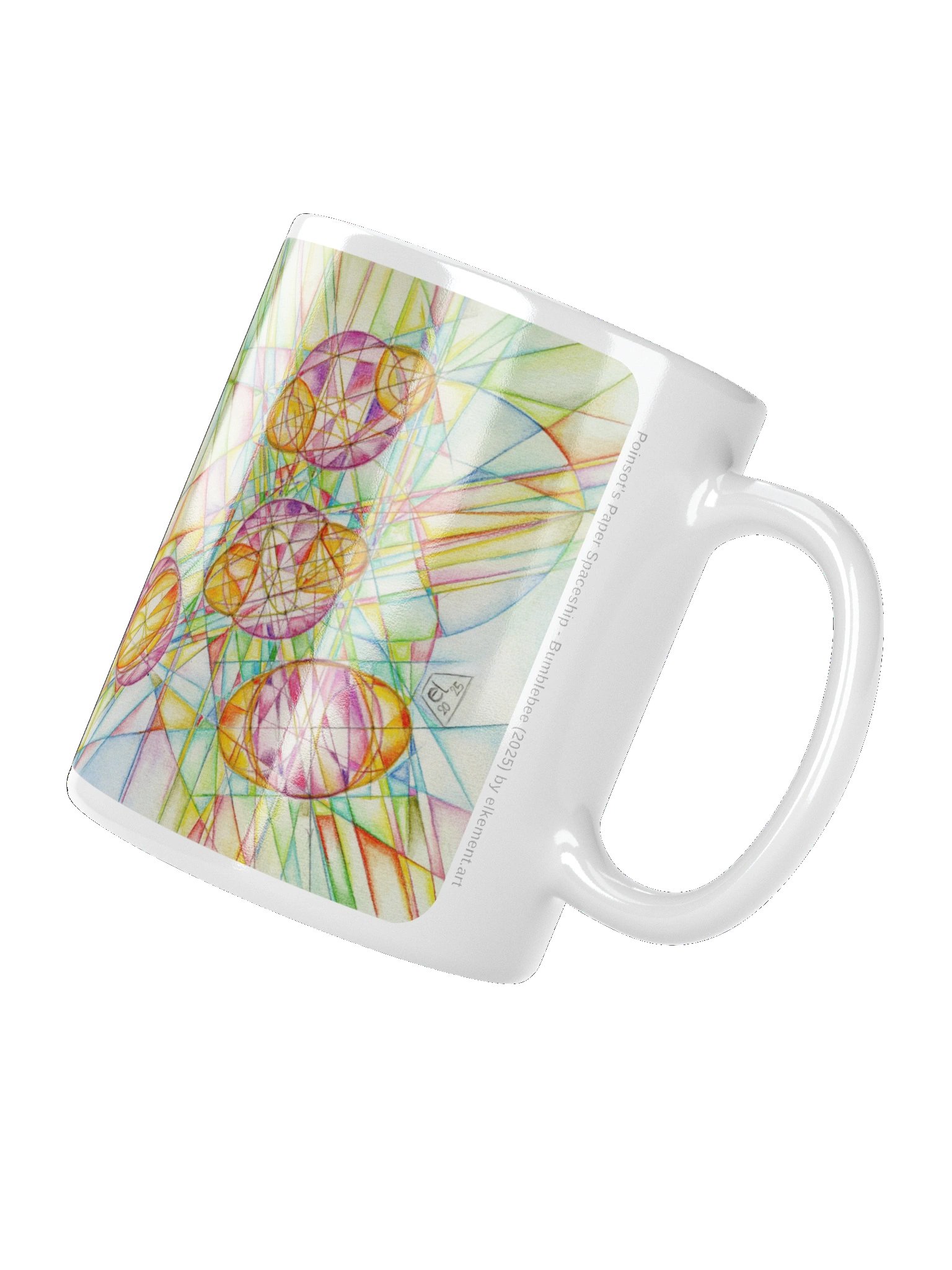 Poinsot's Paper Spaceship 2+3 - Gyroscope Physics Geometric Drawings Mug product image (4)