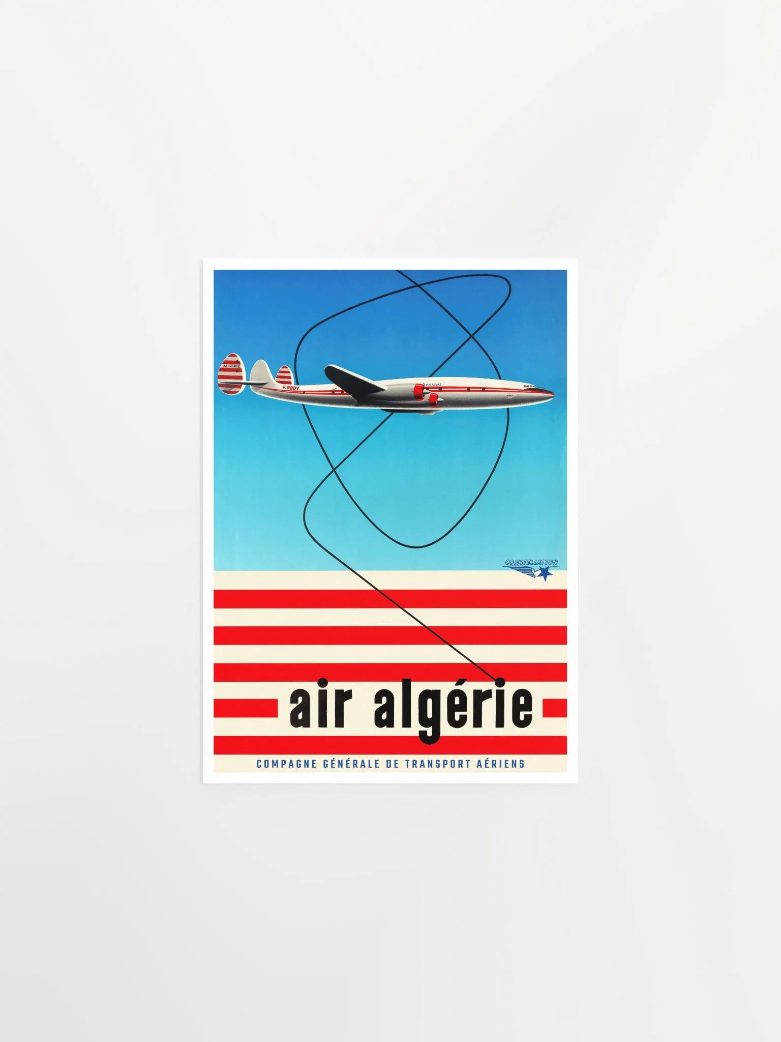 Air Algerie, Algeria, 1958 — retro vintage travel poster, retro travel art, retro travel wall art, airline poster, 50s poster product image (6)