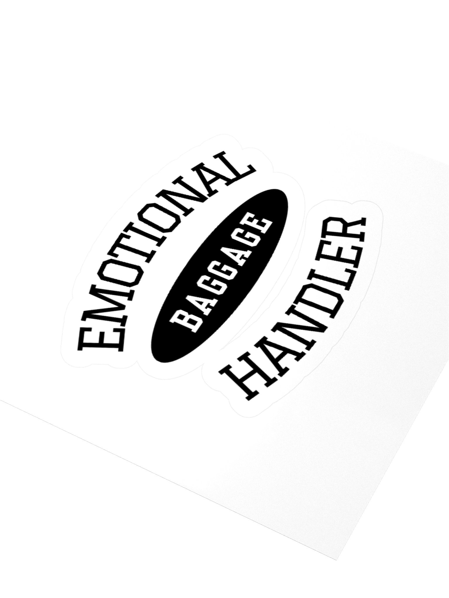 Emotional Baggage Handler Sticker-Black and White Varsity Style product image (3)