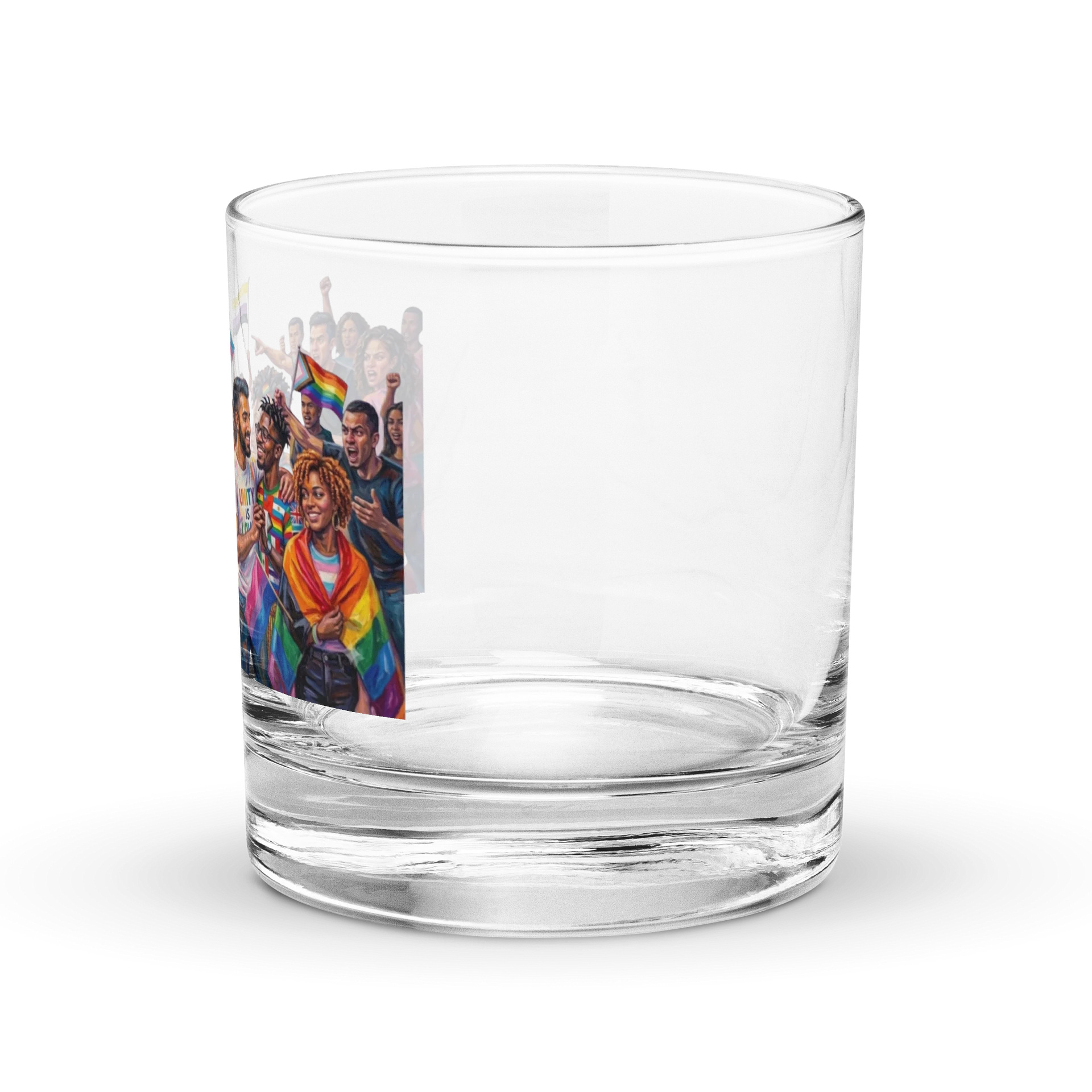 Rainbow Pride Celebration Rocks Glass product image (2)