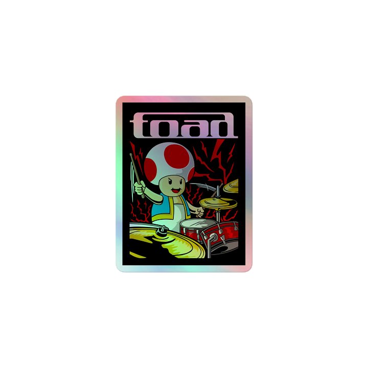 Toad drummer holographic sticker product image (1)