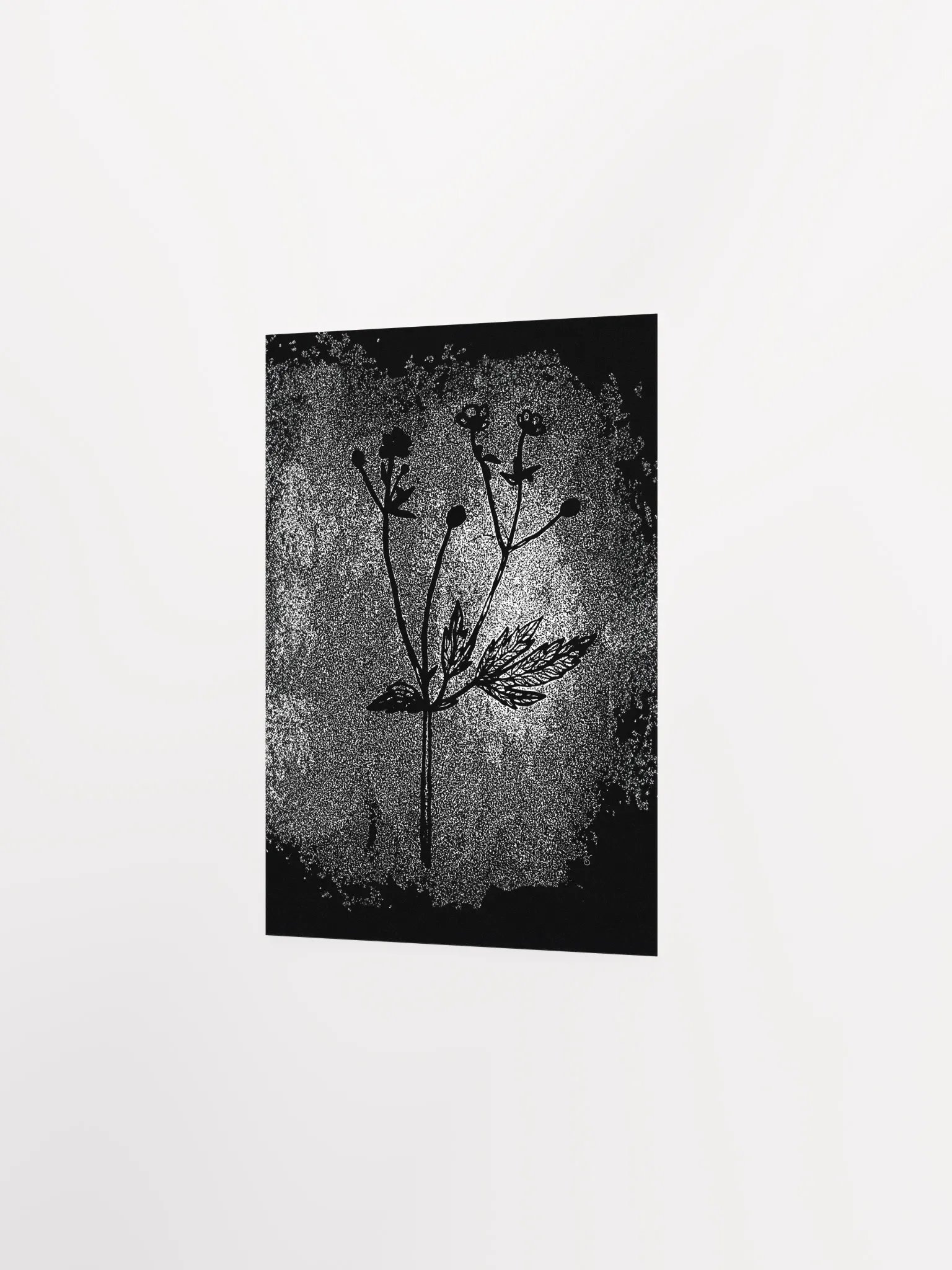 Silhouette Botanical Bliss Matte Poster - Wild Flowers Dark Stylish product image (2)