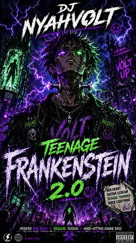 DJNyahVolt, TeenageFrankenstein, TeenageFrankenstein20, RapRock, ReggaeFusion, TrapMetal, CyberpunkMusic, HorrorRap, DarkTrap...