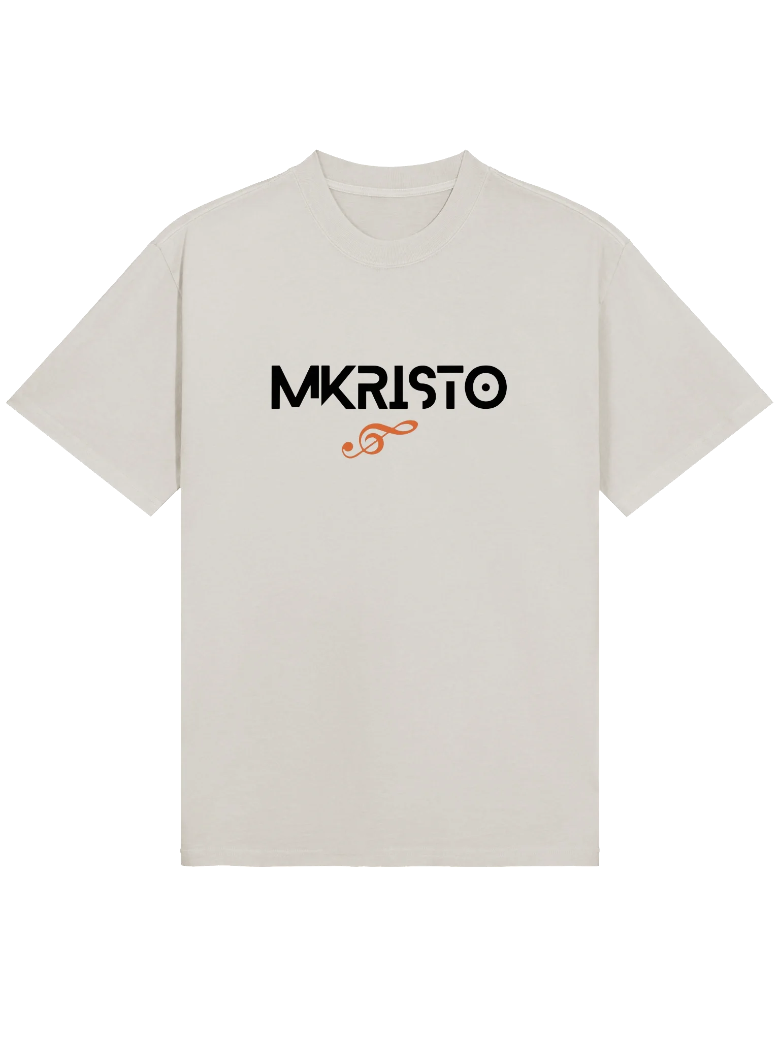 Minimal Orange Loop Oversized Fade Tee
