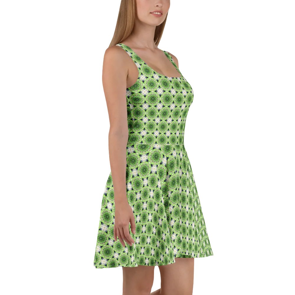 Vibrant Green Pattern Skater Dress product image (4)