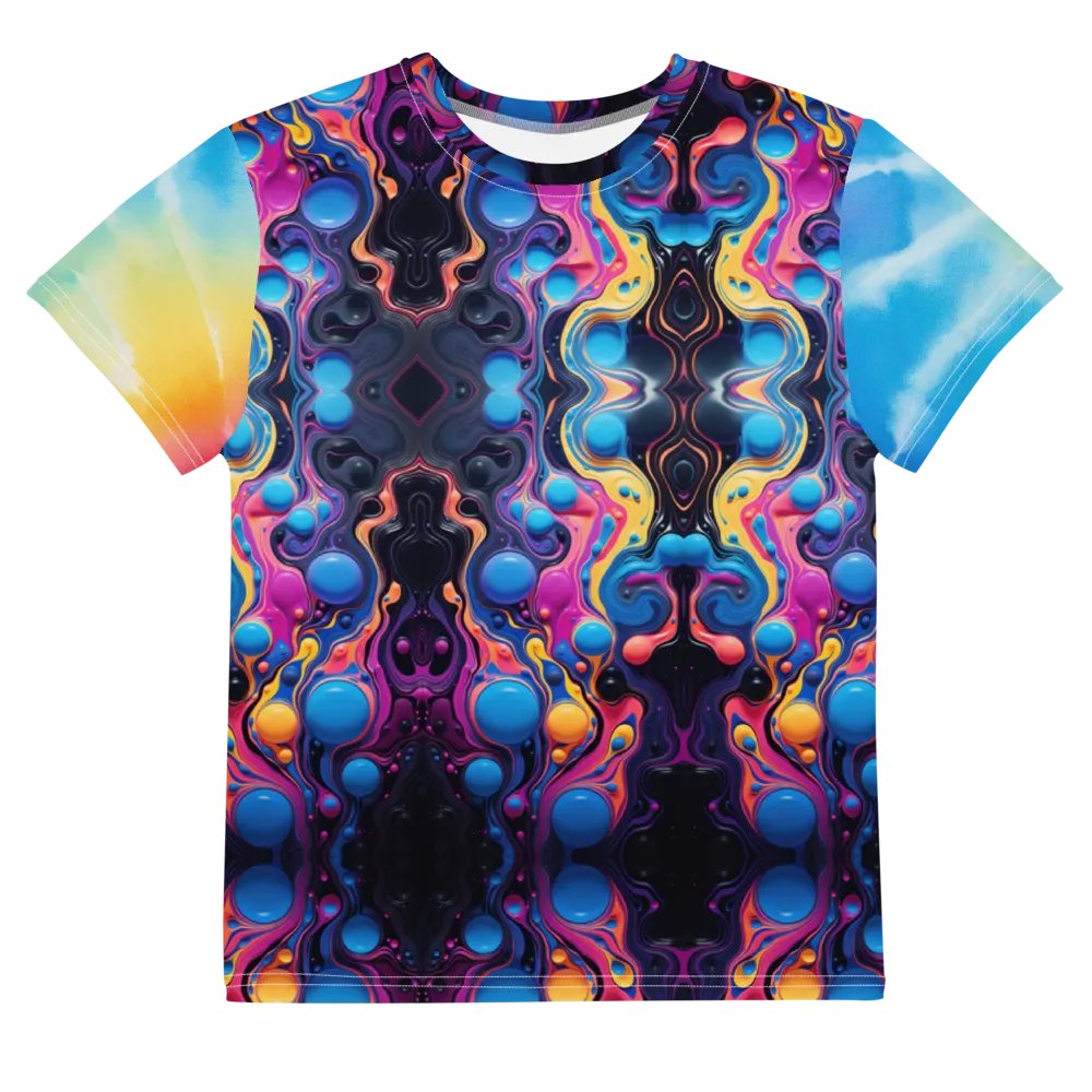 Vibrant Liquid Bubbles Tie Dye Youth T-Shirt product image (10)