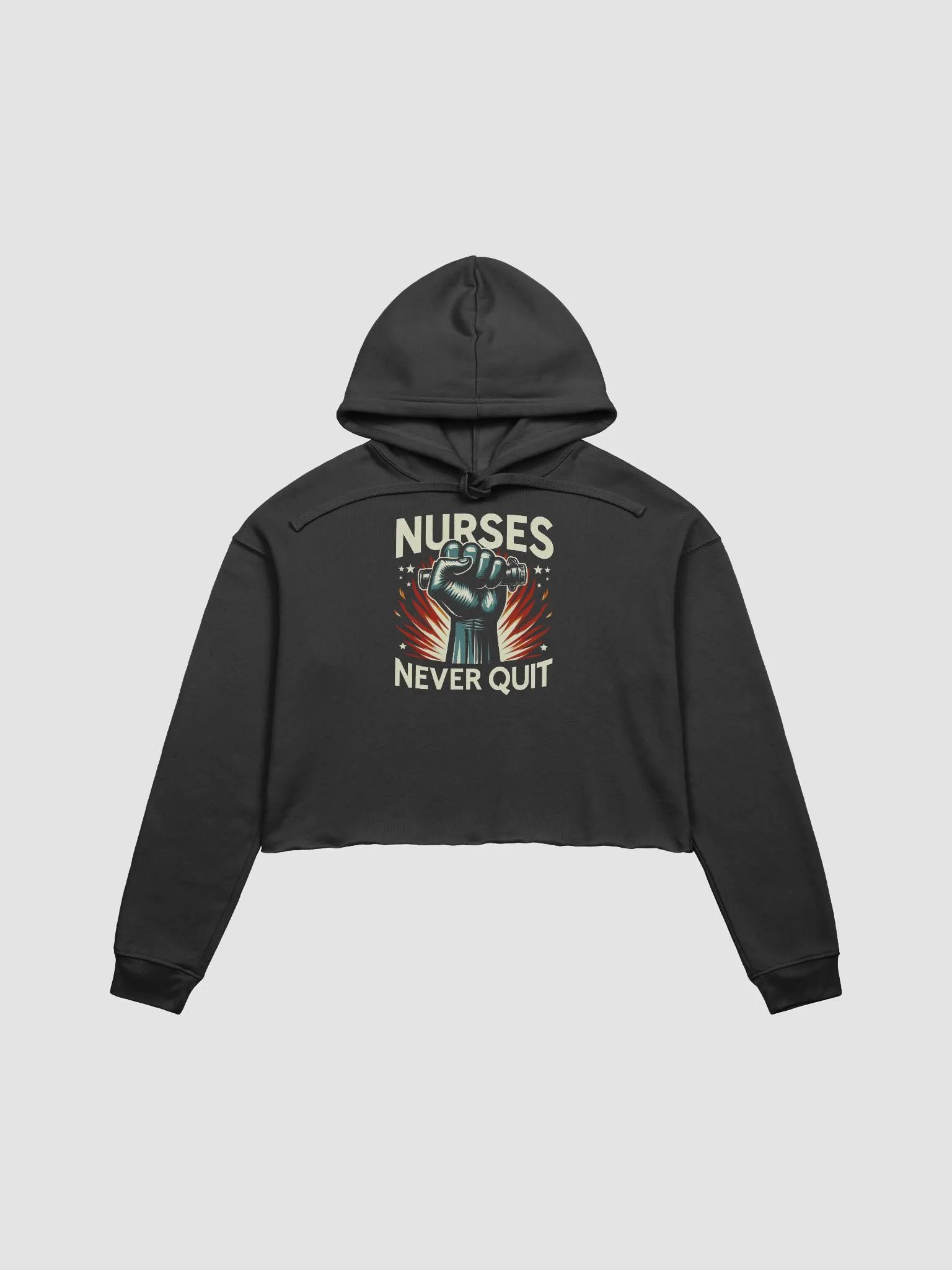 Resilient Nurse Fist Cropped Hoodie product image (1)