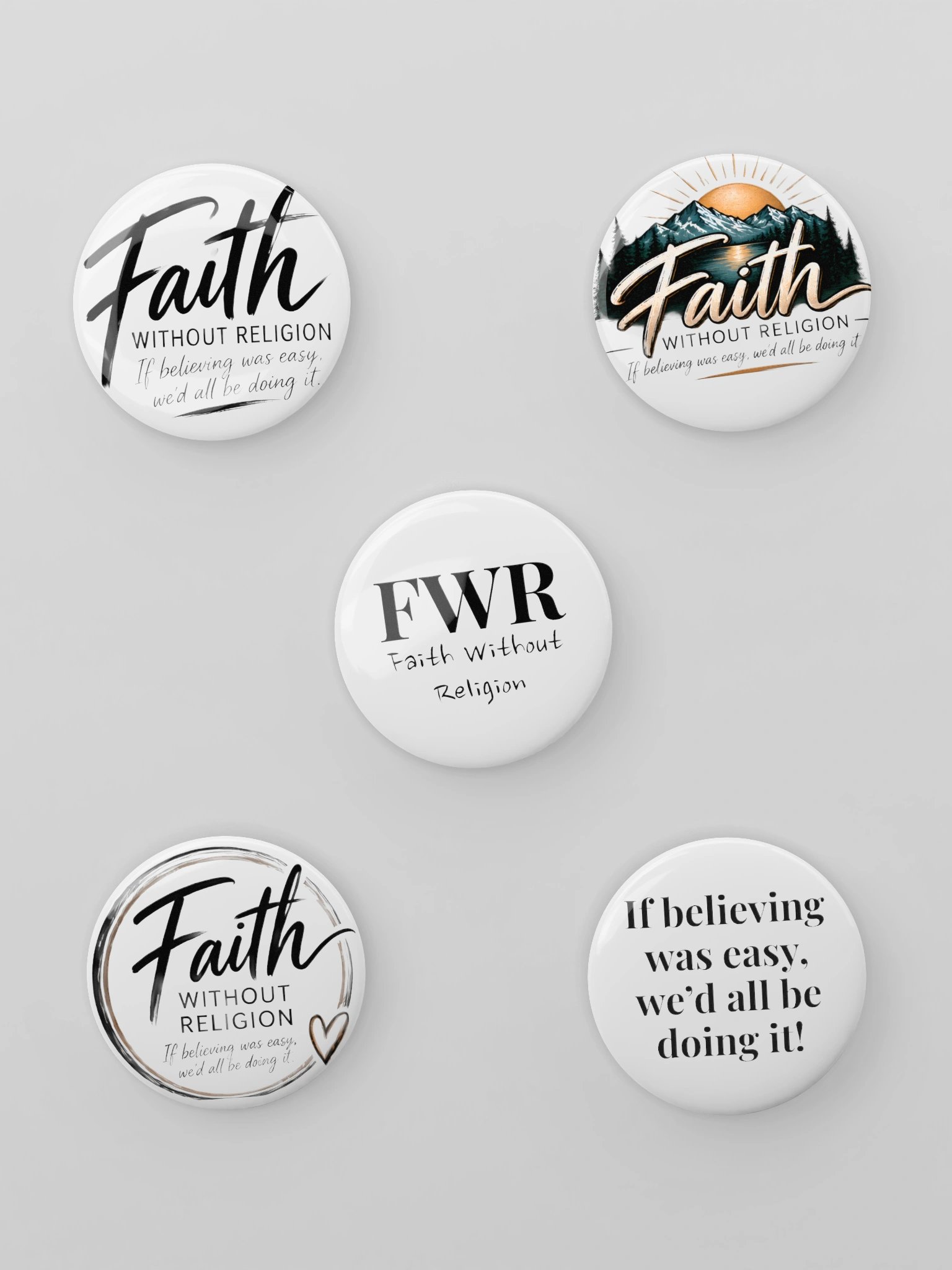 Faith Without Religion Pin Button Set product image (1)