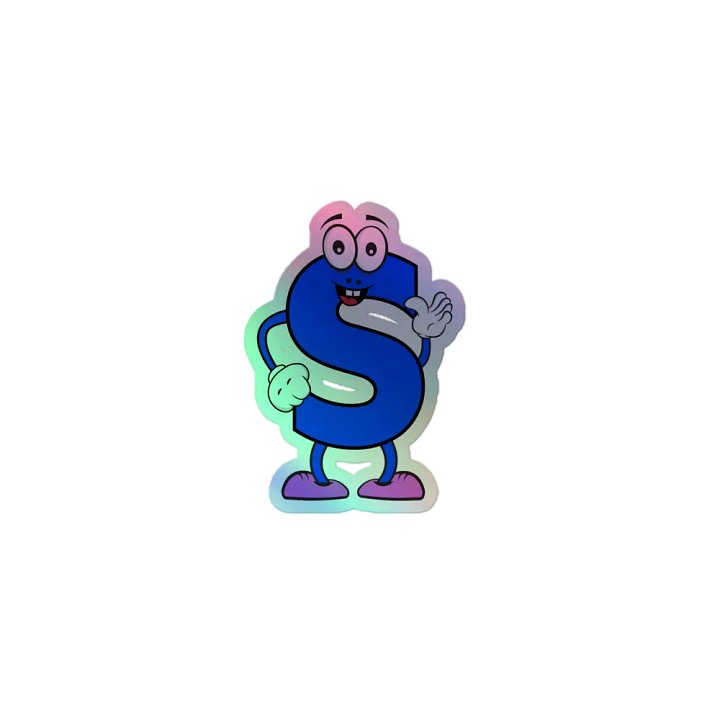 S Letter Cartoon Character Holographic Sticker product image (1)