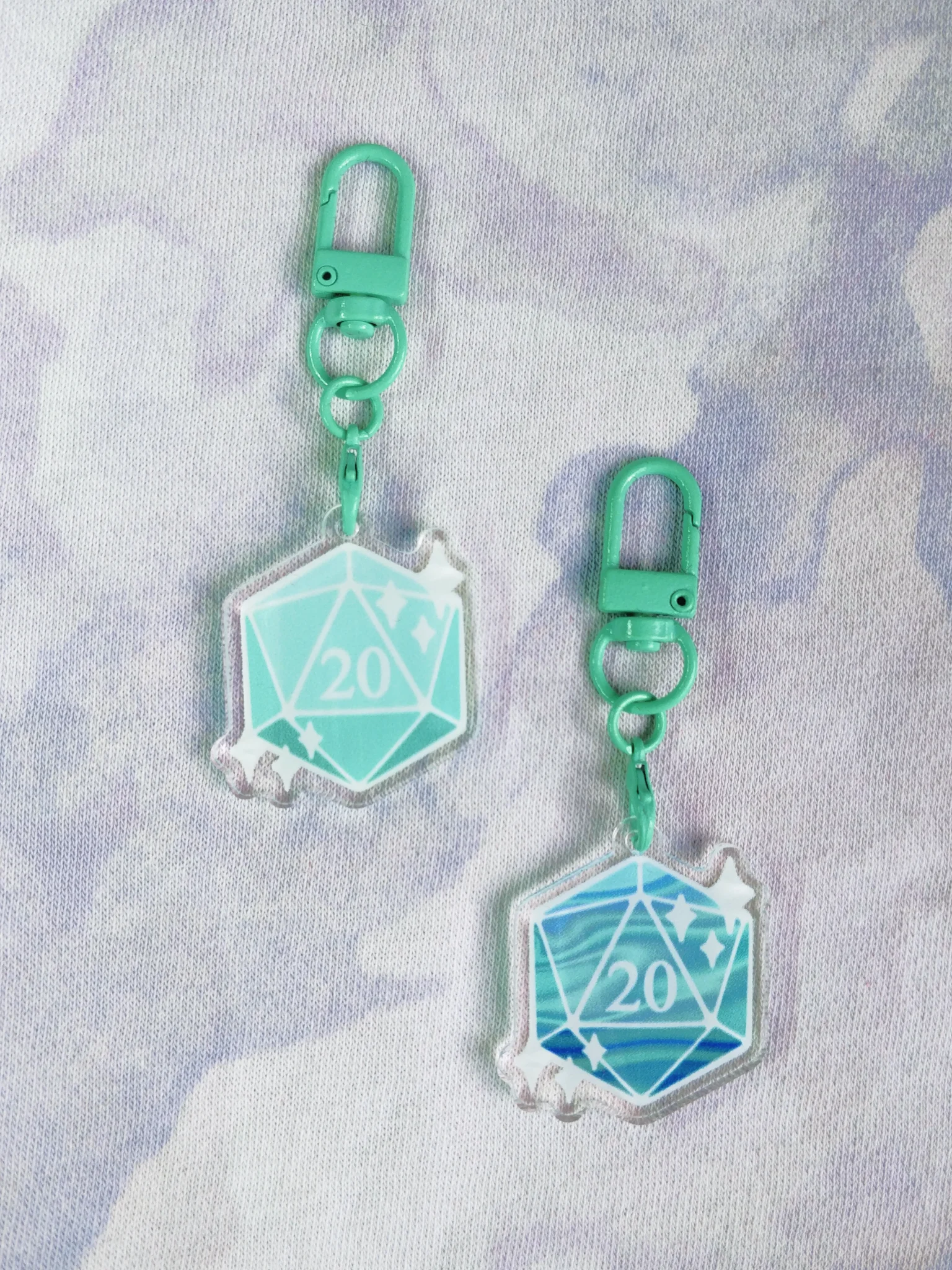 D20 Keychain - Teal Marble product image (2)
