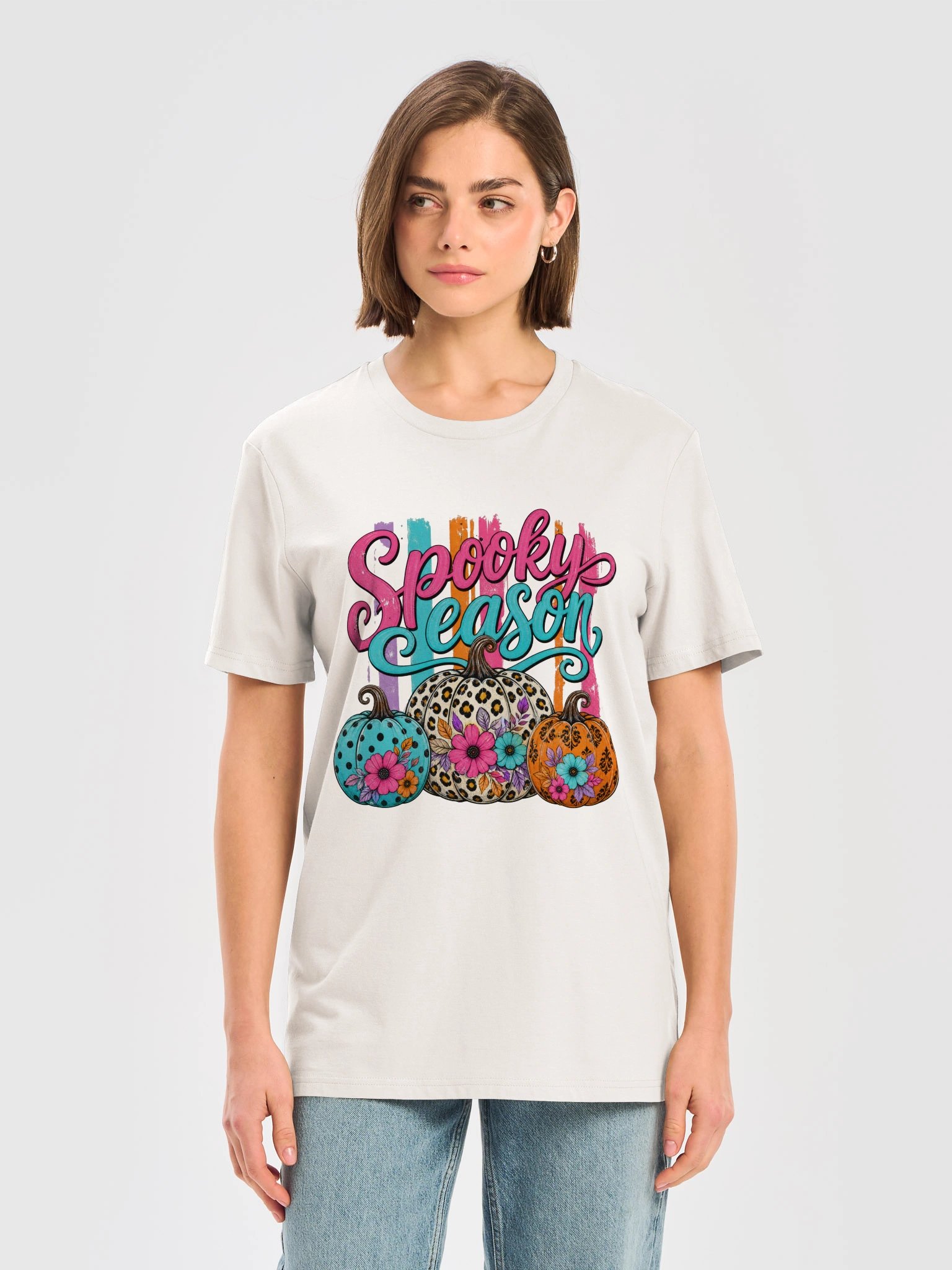Spooky Season Leopard Pumpkin T-Shirt | Cute Halloween Graphic Tee | Cozy Fall Shirt | Autumn Pumpkin Tee | Unisex Halloween Shirt product image (5)