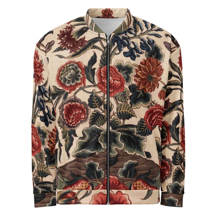 Red Victorian Flowers Bomber Jacket product image (1)