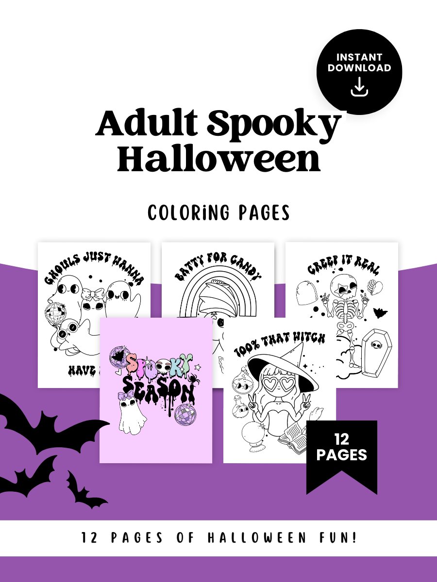ADULT SPOOKY HALLOWEEN COLORING PAGES product image (1)