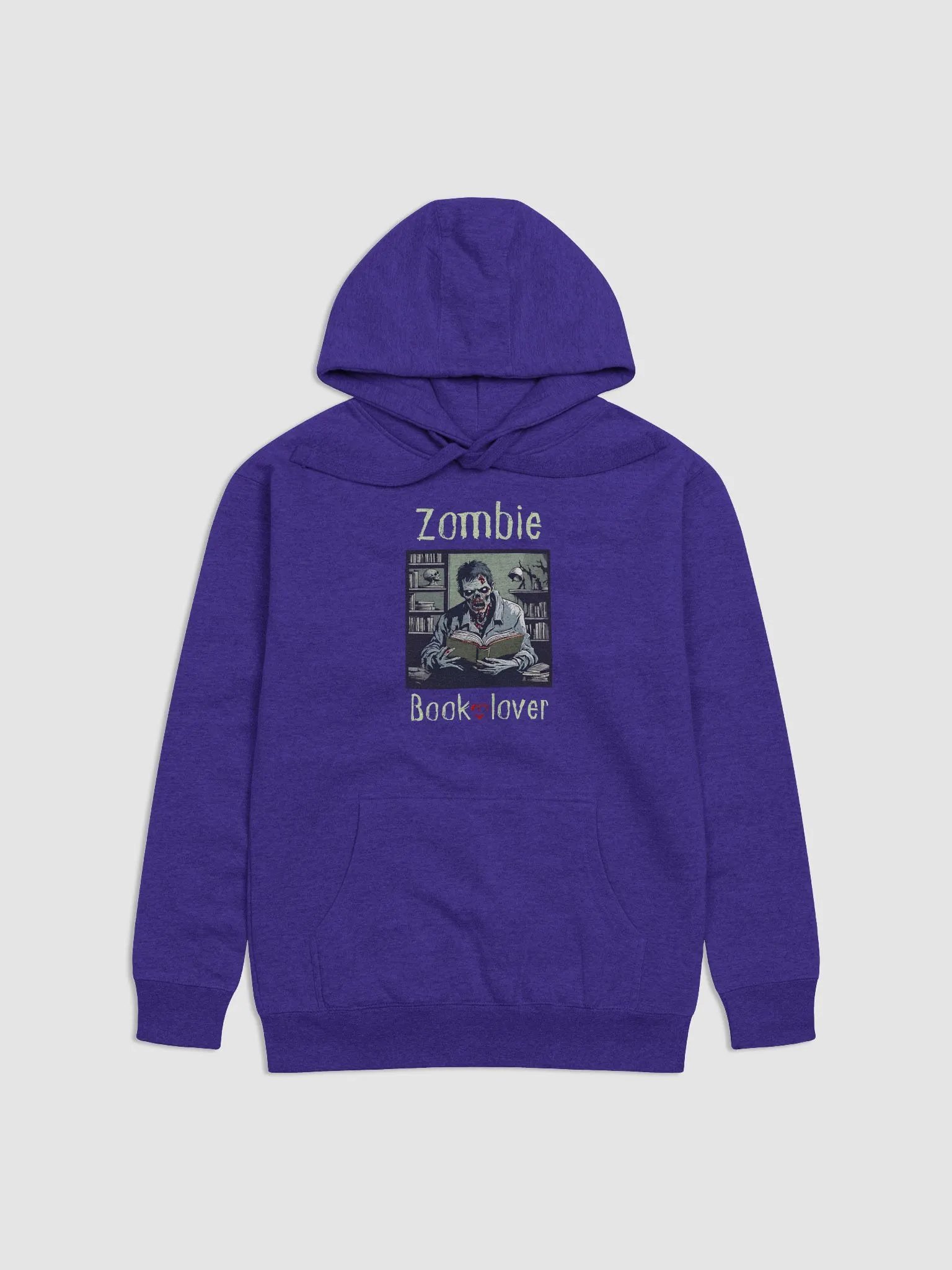 Zombie Book Lover Man - Purple Unisex Hoodie product image (1)