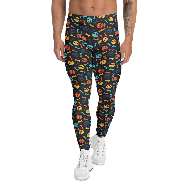 Colorful Skulls and Cross Bones Men's Leggings product image (1)