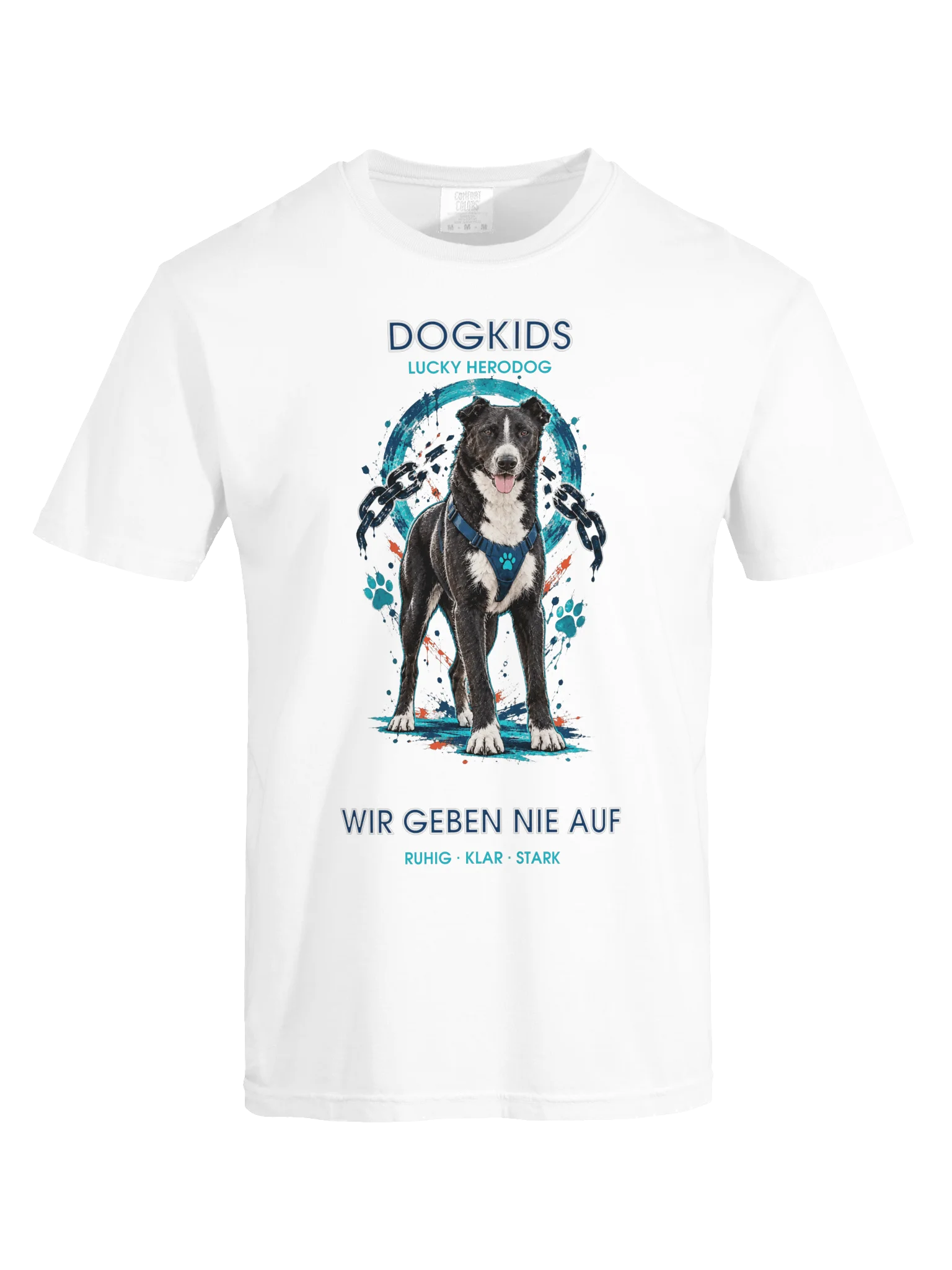 DogKids Wir geben nie auf Heavyweight T-Shirt – Lucky HeroDog product image (16)