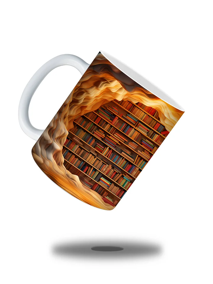 Cozy Bookshelf 11oz Coffee Mug – Literary-Themed Ceramic Cup for Book Lovers – Perfect for Reading Nooks, Libraries, and Daily Coffee product image (2)