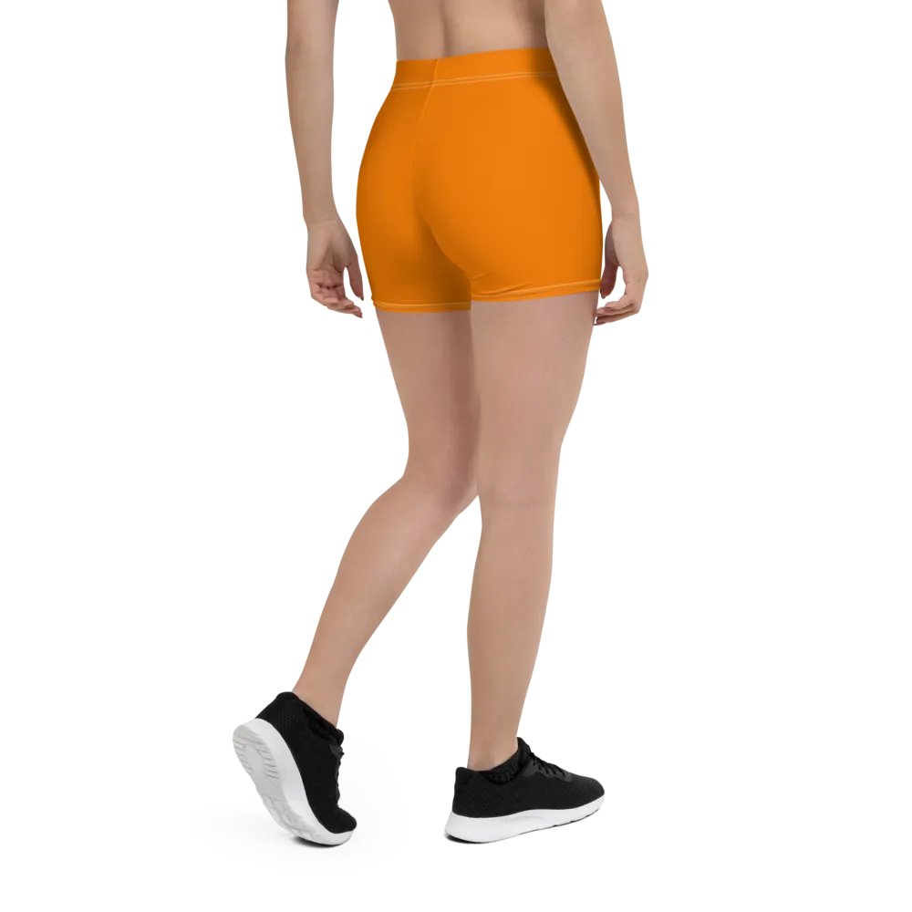 Plain Color Orange Bike Shorts product image (2)