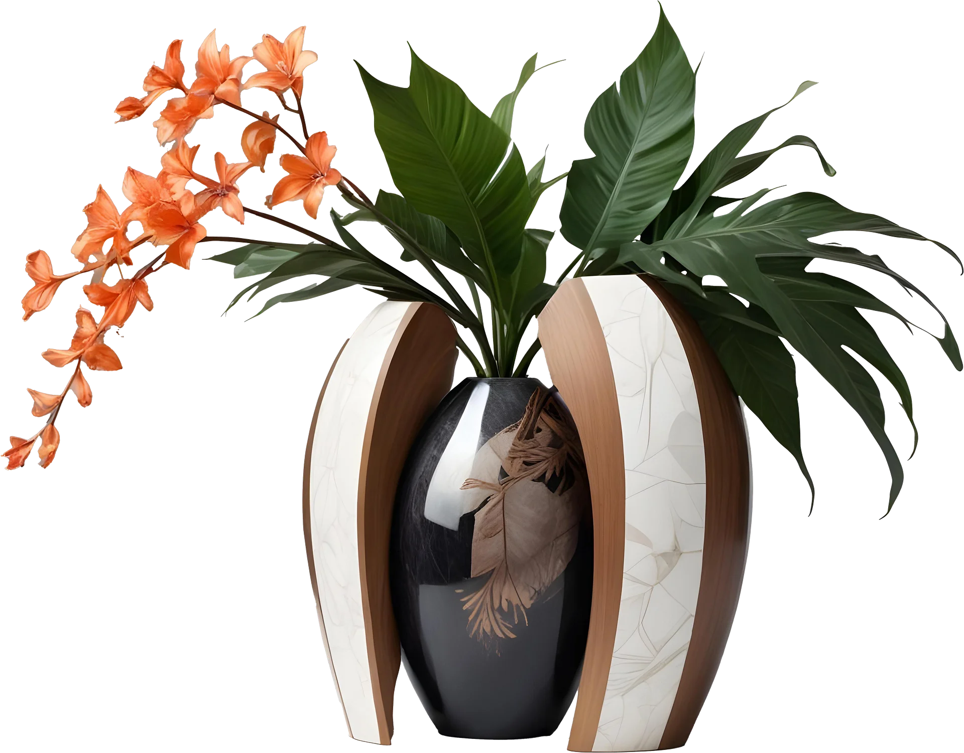 Dream of Eternity – Split-Arc Tropical Vase PNG product image (1)