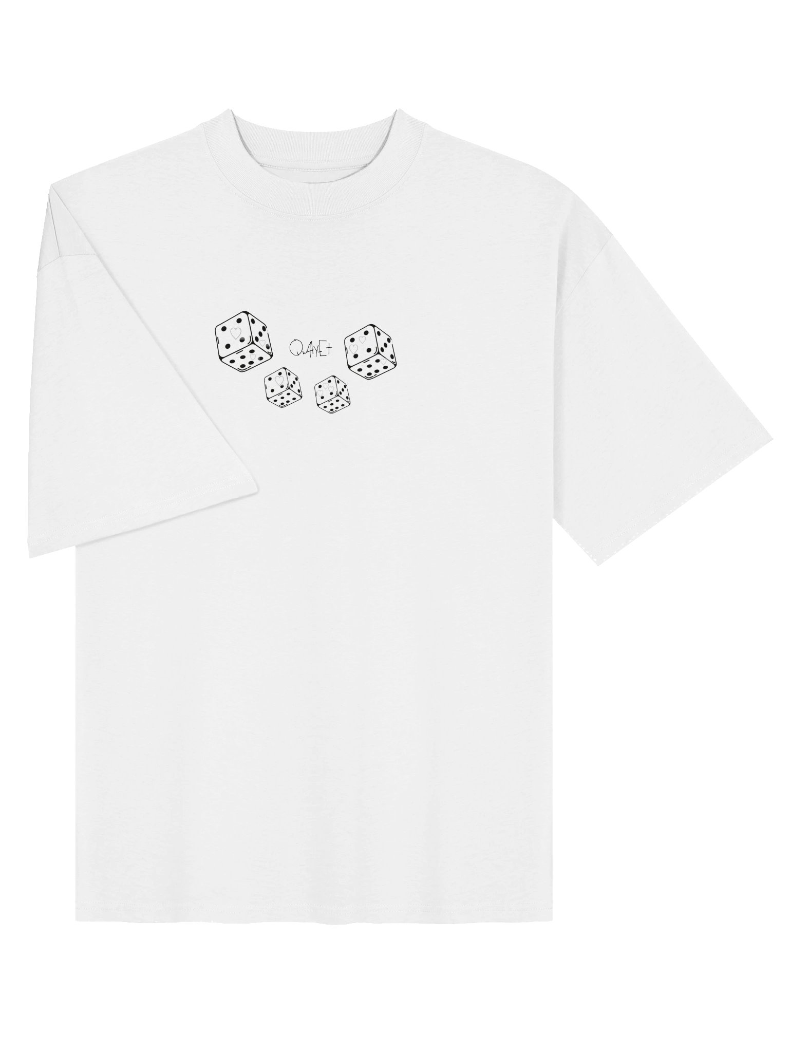 QWHYET's Heart Dice Oversized Tee (Black Logo) product image (3)
