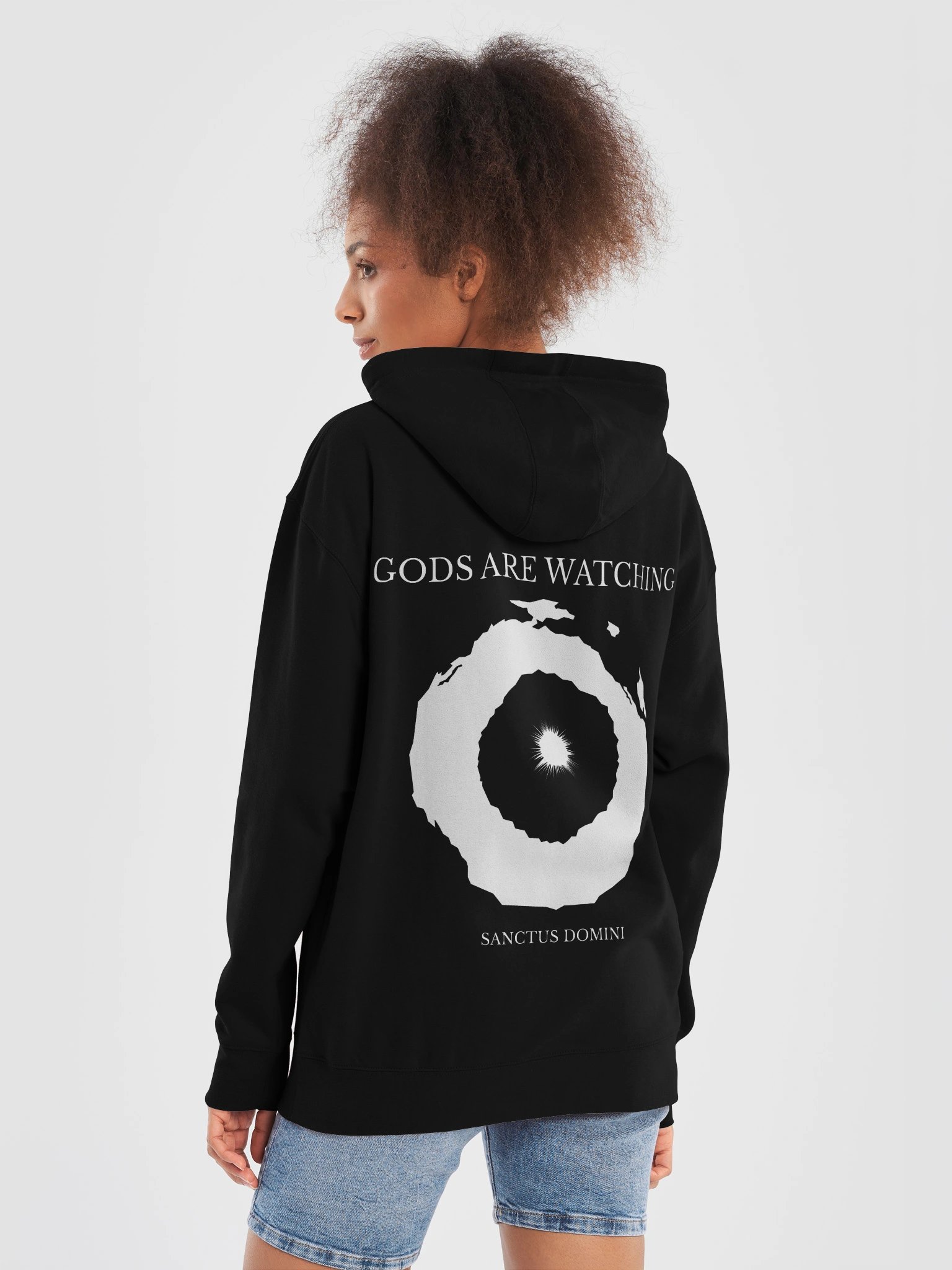 GODS ARE WATCHING hoodie white product image (1)