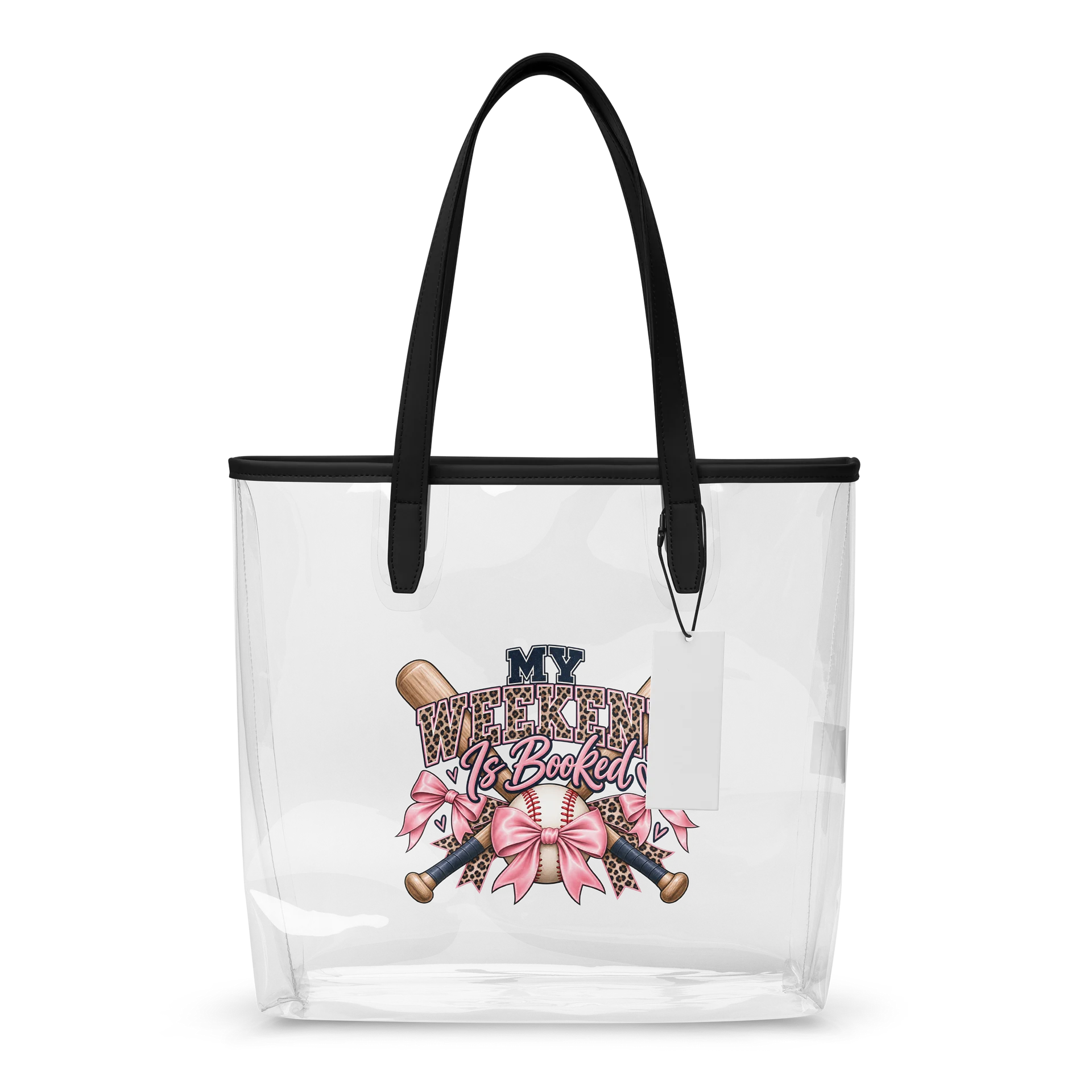 My Weekend Is Booked Clear Tote | Baseball Mom Game Day Bag product image (1)