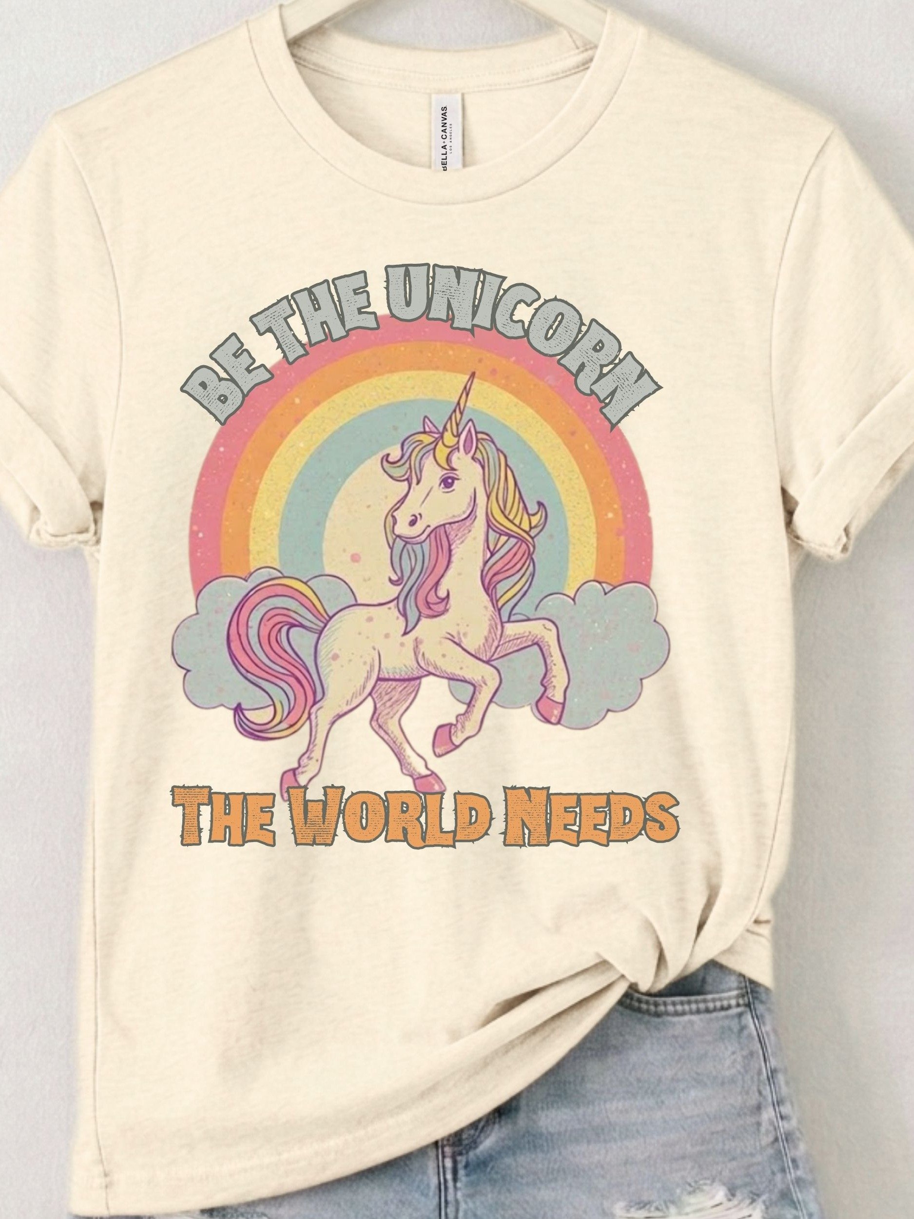 Retro Unicorn Shirt | Be the Unicorn the World Needs, Y2K Rainbow Graphic product image (1)