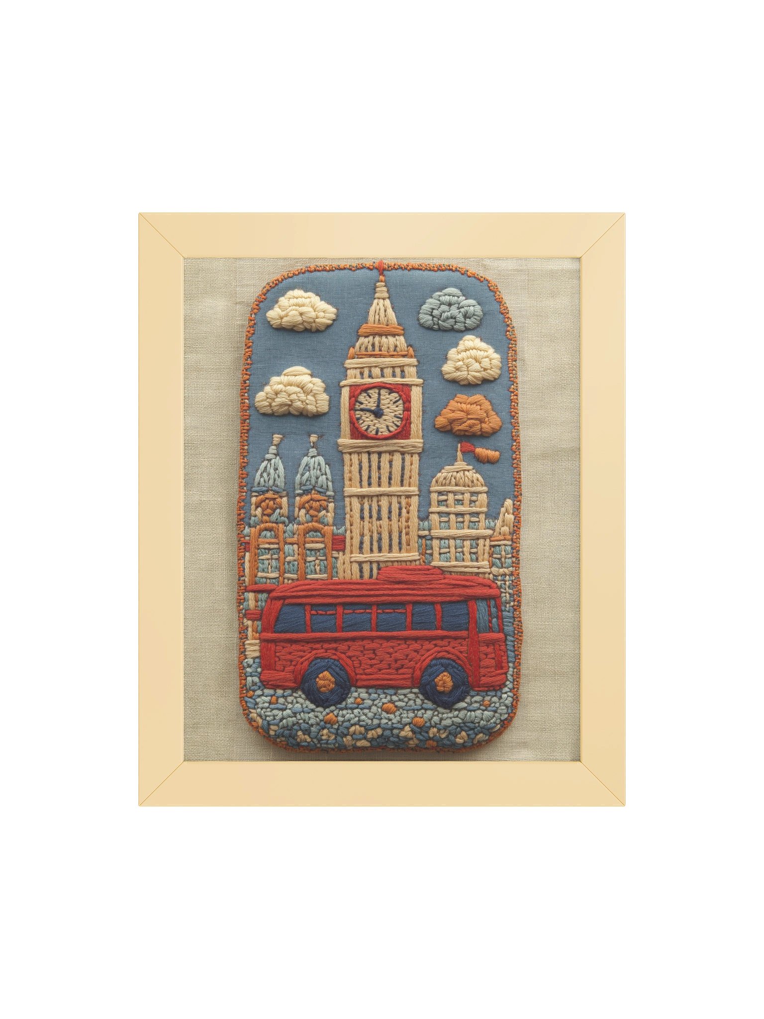 A Little London Adventure | Embroidery-Style Wall Art — Framed Print product image (16)