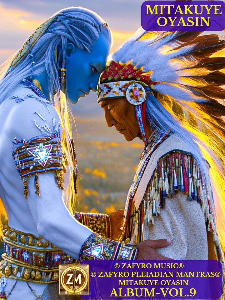 ÁLBUM - VOL. 9 (MÚSICA) - MITAKUYE OYASIN – POWERFUL (© ZAFYRO PLEIADIAN MANTRAS®) TO CLEANSE NEGATIVE ENERGIES,OPEN PATHS, AND REBIRTH INTO 5D product image (1)