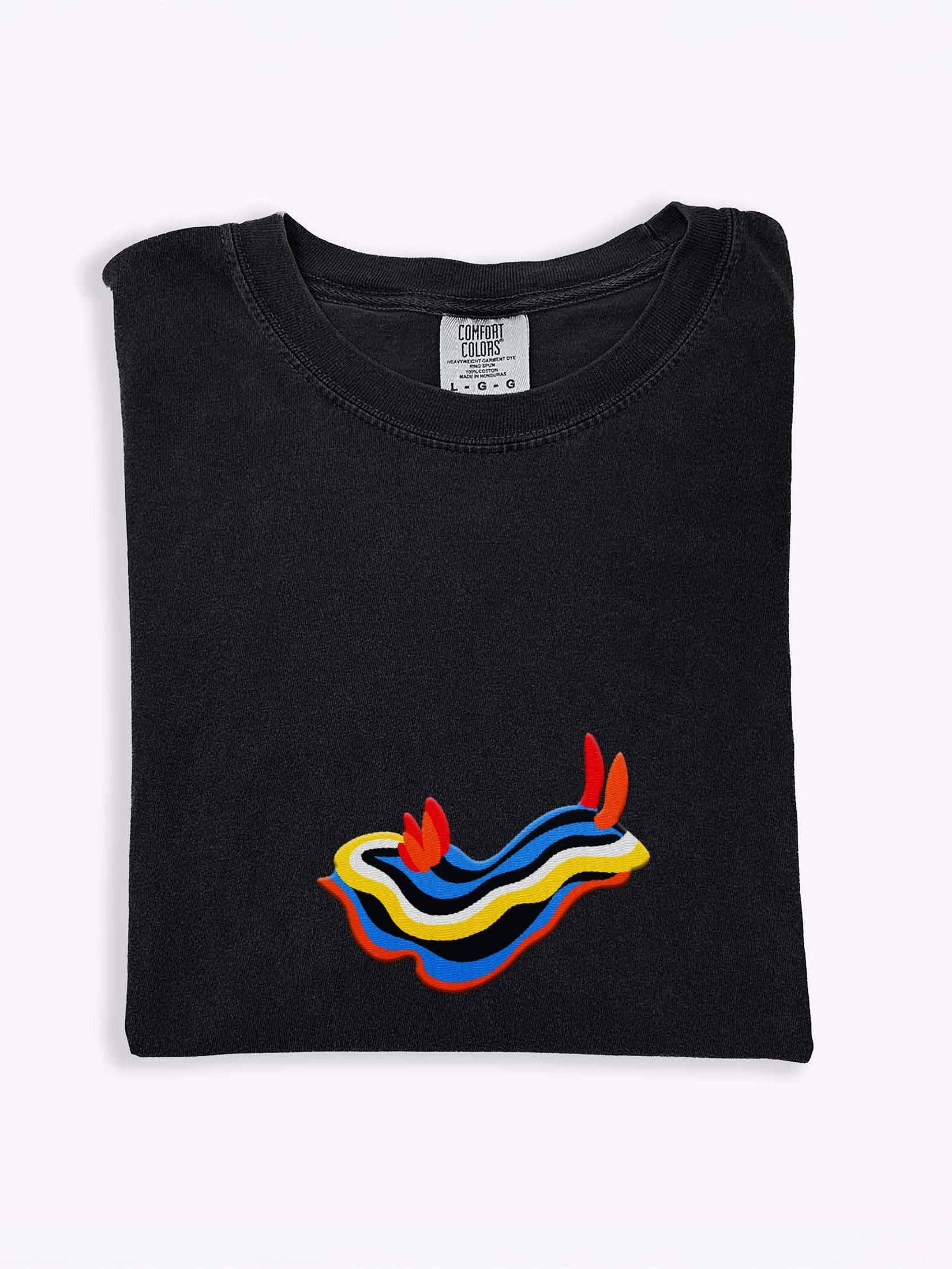 Chromodoris Nudibranch Embroidered Shirt | Colorful Sea Slug Embroidery Tee | Reef Aquarium & Marine Life Apparel product image (1)