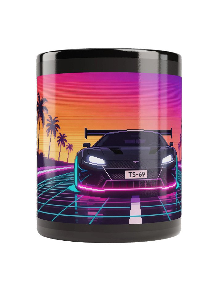 TS-69 Sunset Retro Pixel Art | Black Glossy Mug product image (2)