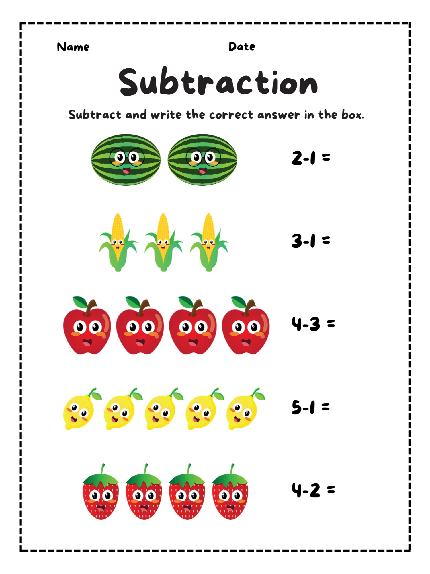 Kindergarten Subtraction Workbook product image (2)