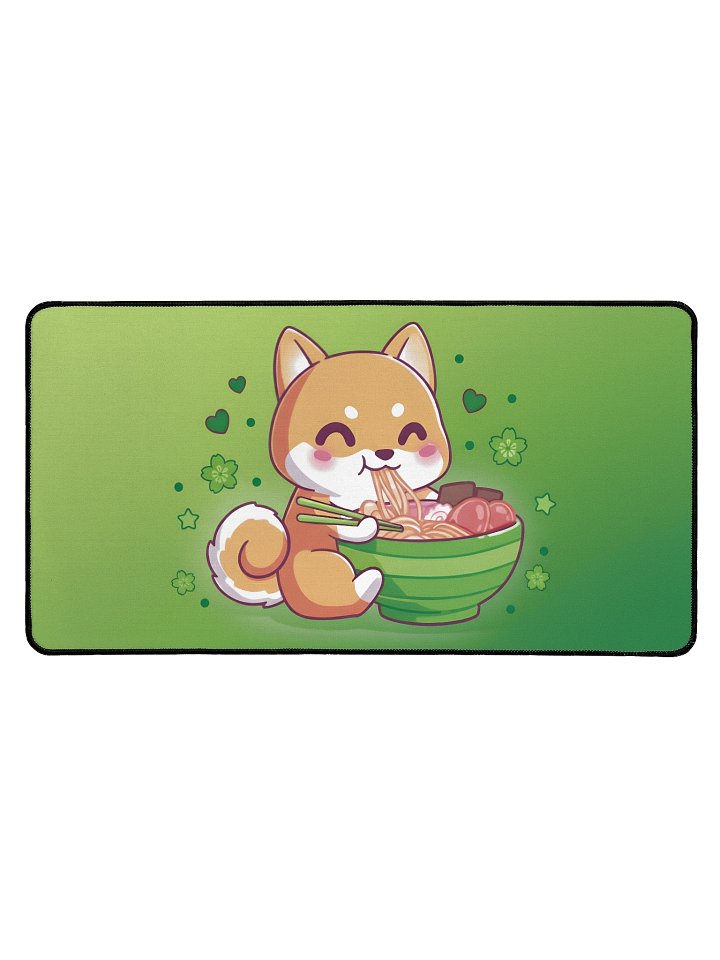 Green Shiba Inu Noodle Time Desk Mat product image (1)