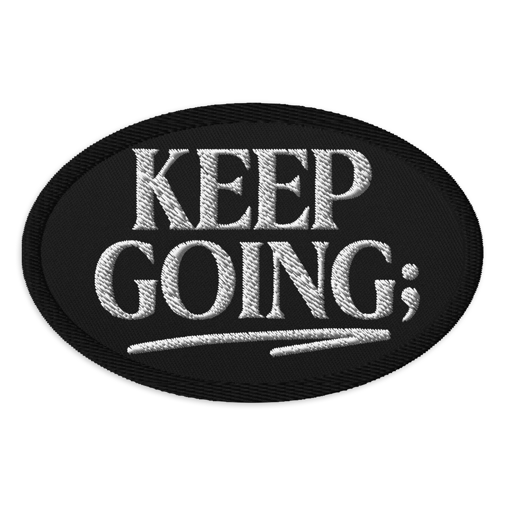 Keep Going Oval Embroidered Patch product image (1)