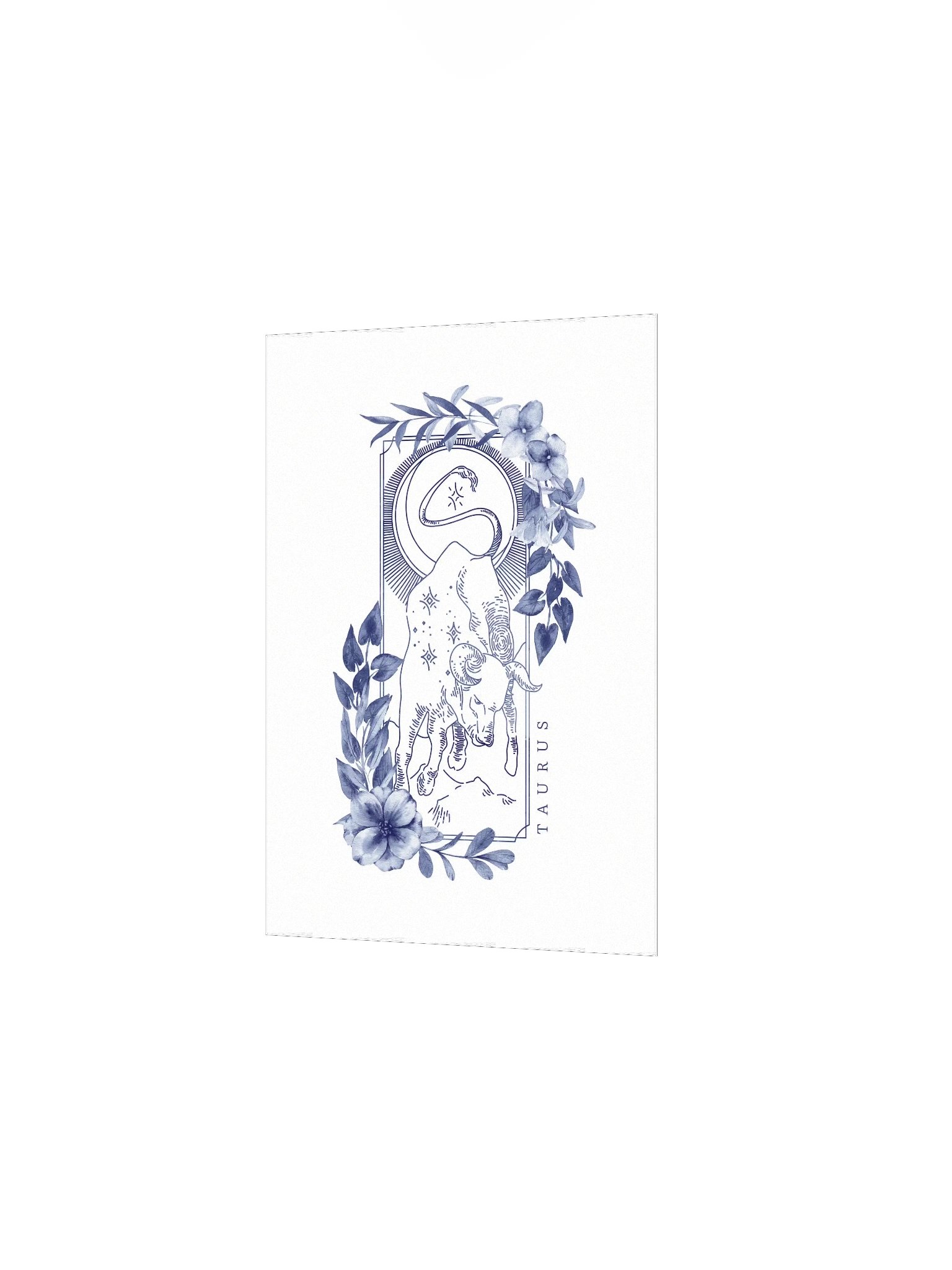 Taurus Blue Line Art Zodiac Print product image (4)