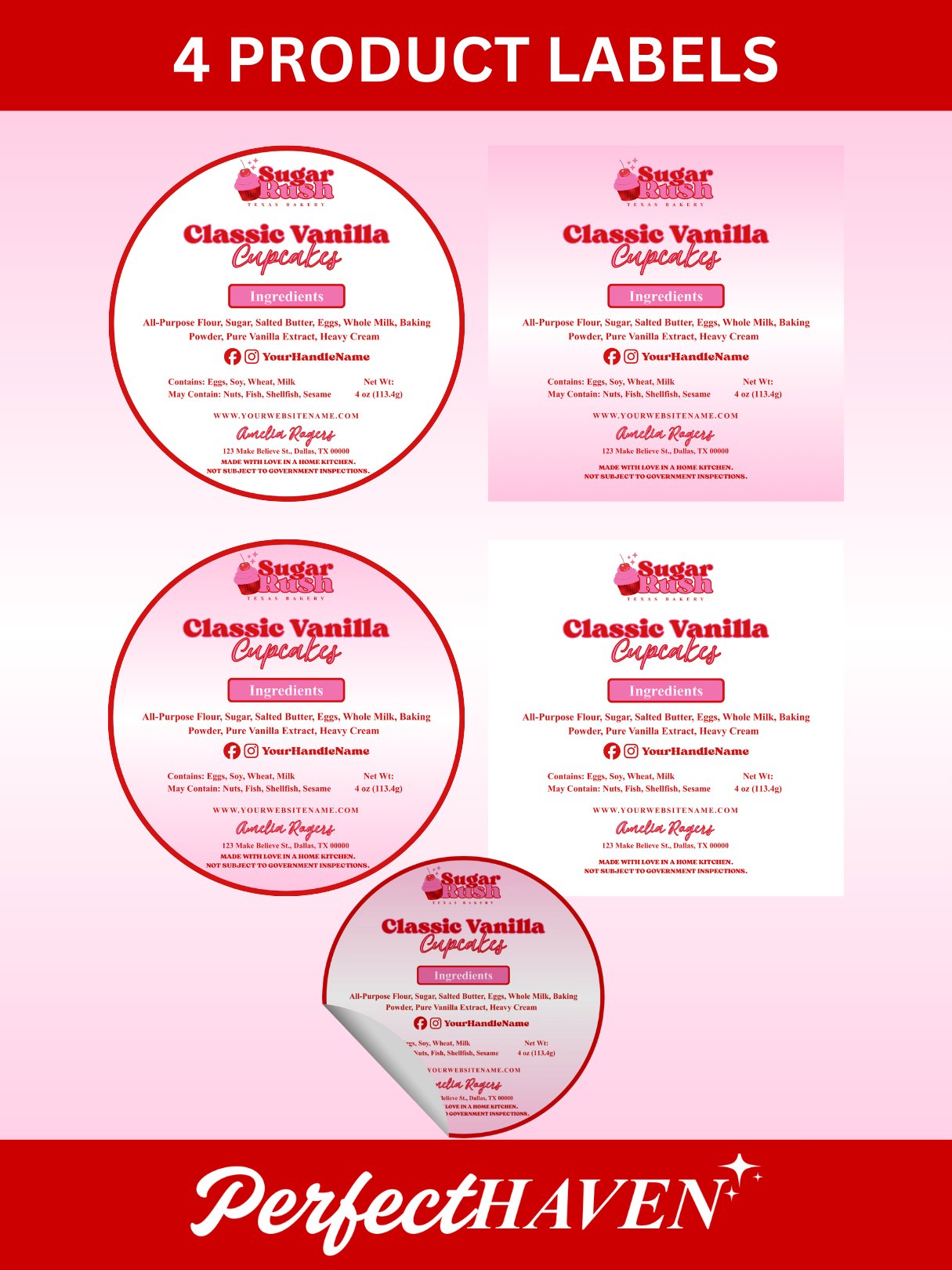 Sugar Rush Bakery Theme Branding Set - Easy Edit in Canva product image (4)