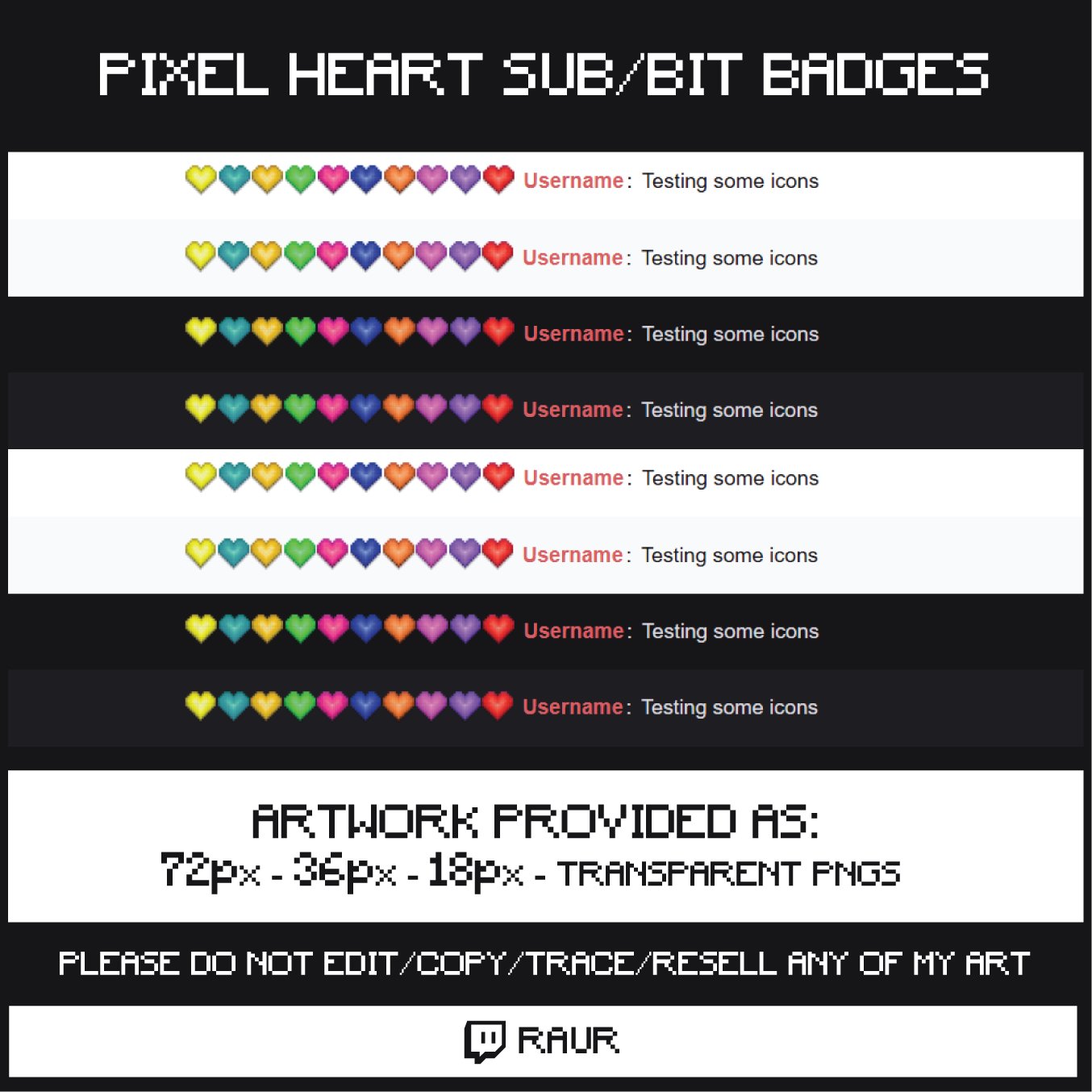 Twitch Pixel Hearts - Sub/Bit Badges product image (2)