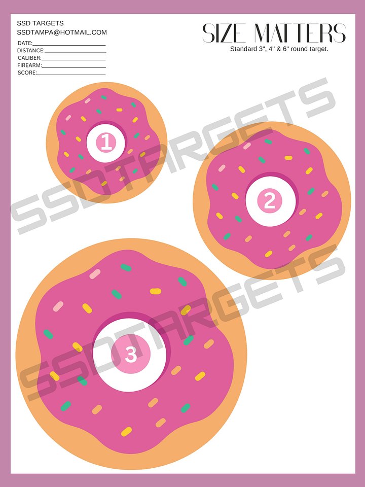 Size Matters-Printable Targets –Accuracy Targets Sight‑In Targets Pistol & Rifle Practice Sheets product image (1)