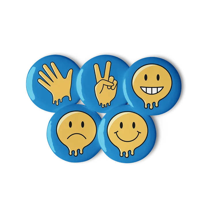 Melting Smiley Pin Buttons Set product image (3)