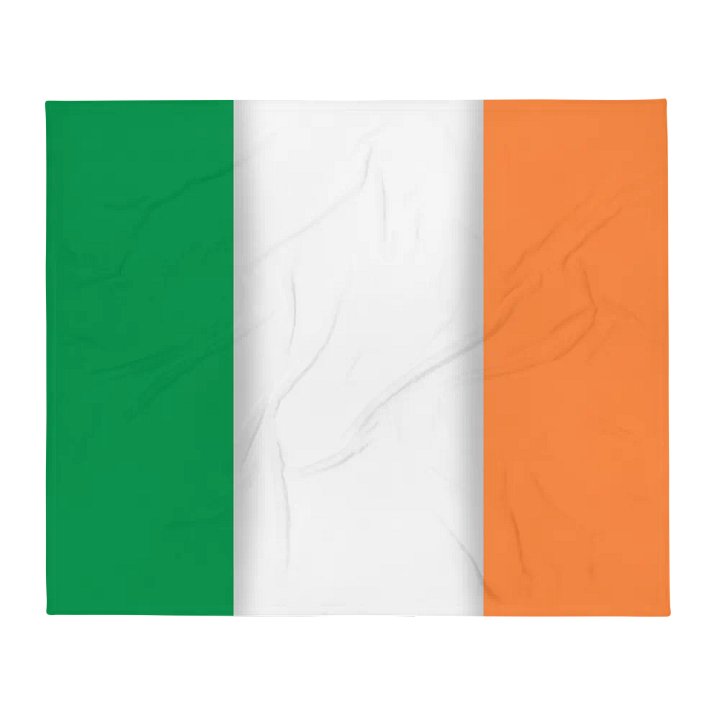 Green White Orange Flag Colored Throw Blanket product image (2)