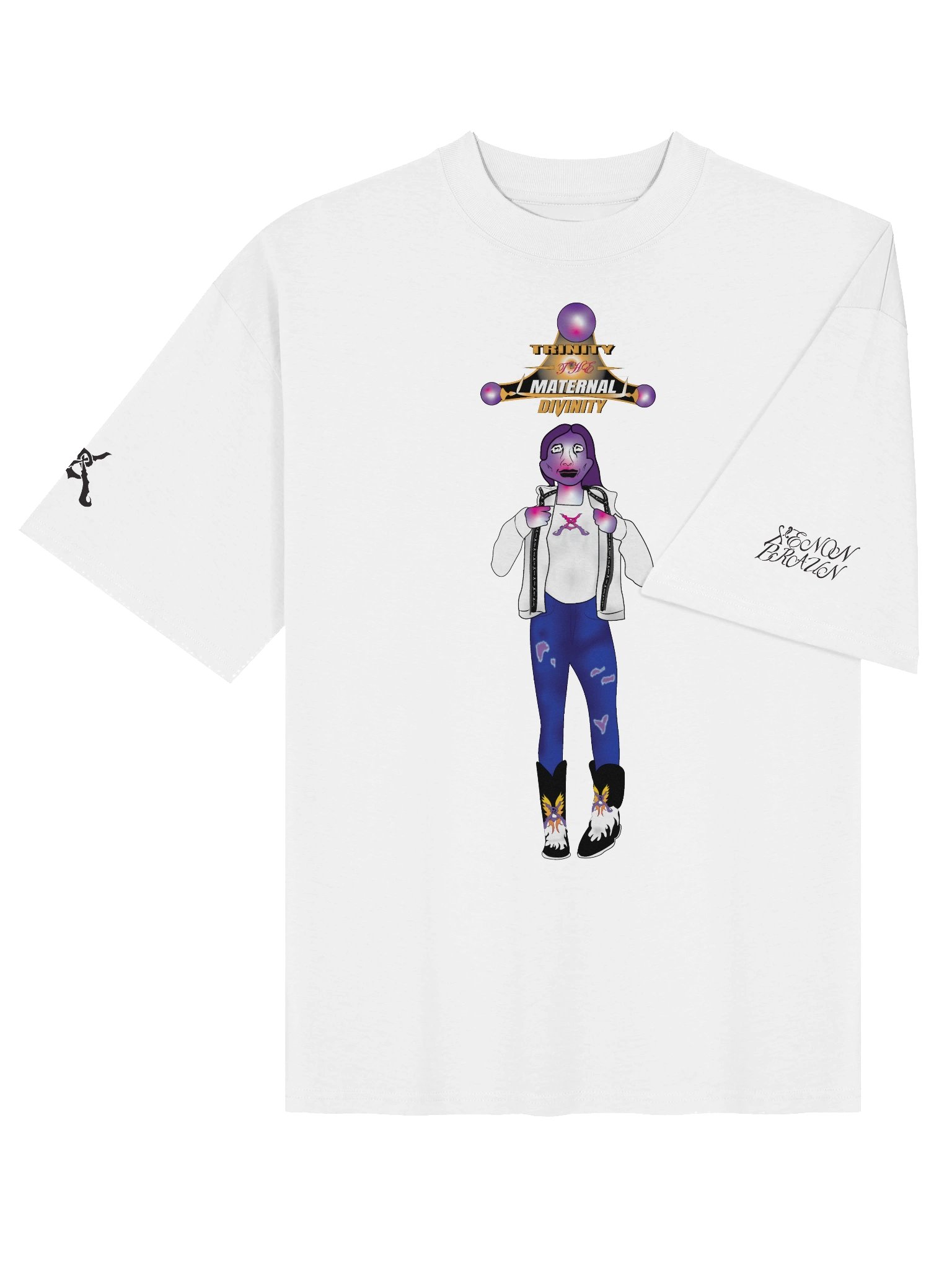 Trinity the Maternal Divinity Xenon Braun Tee White product image (4)