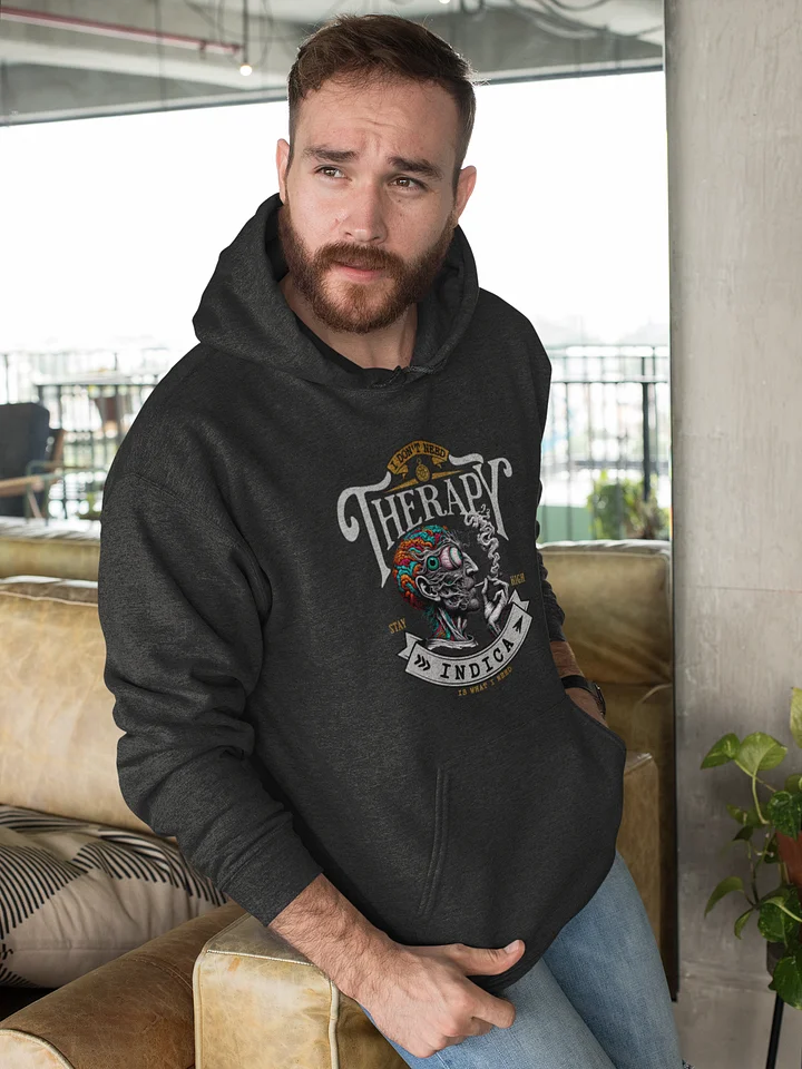 No Therapy Needed, Just Indica - Psychedelic Brain Premium Unisex Hoodie product image (1)