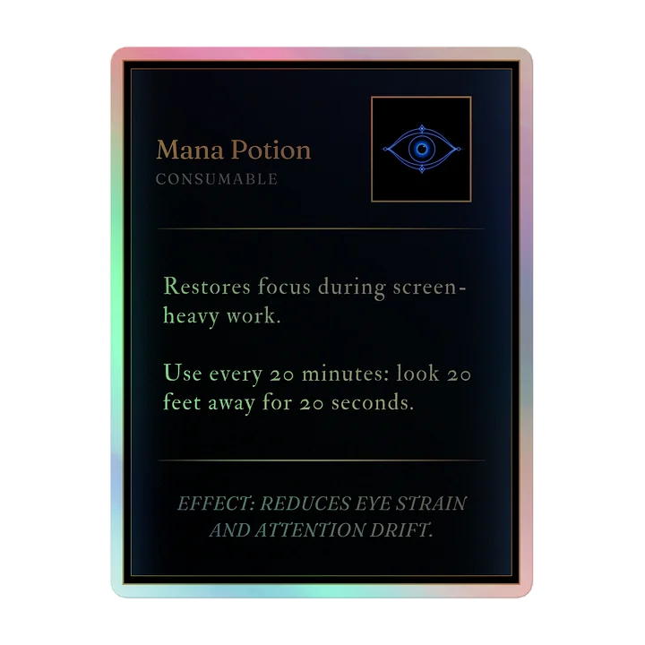 Mana Potion Tooltip Holographic Sticker product image (1)