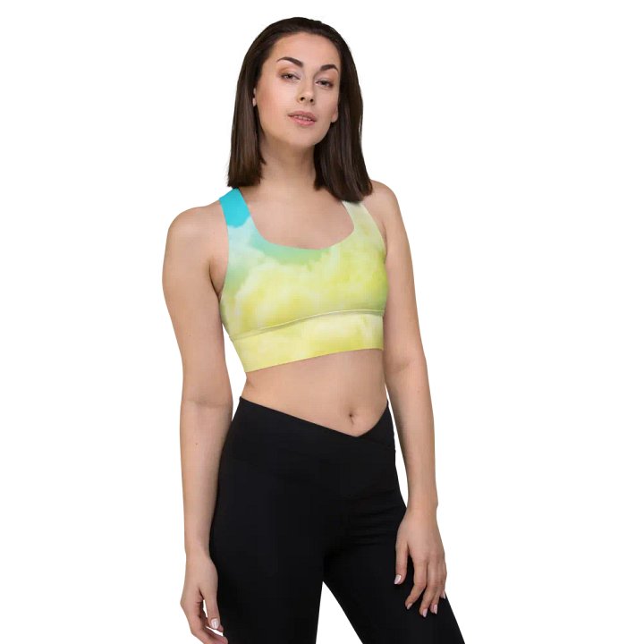 Blur cloud rainbow Design Longline Sports Bra - v8 product image (2)
