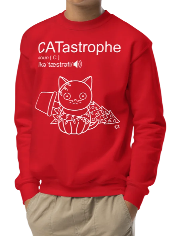 CATastrophe (Cat with Christmas Tree) - Unisex Youth Sweatshirt product image (1)