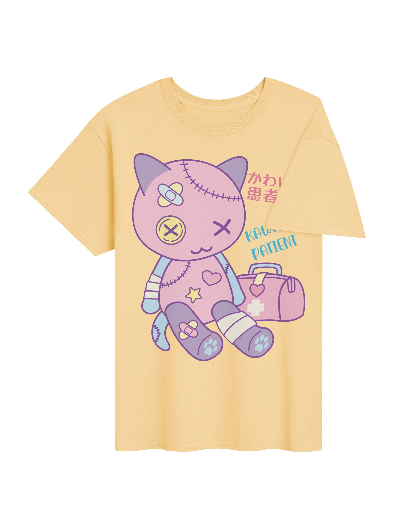 Kawaii Patient Toy Cat - Unisex Adult Heavyweight T-shirt product image (3)